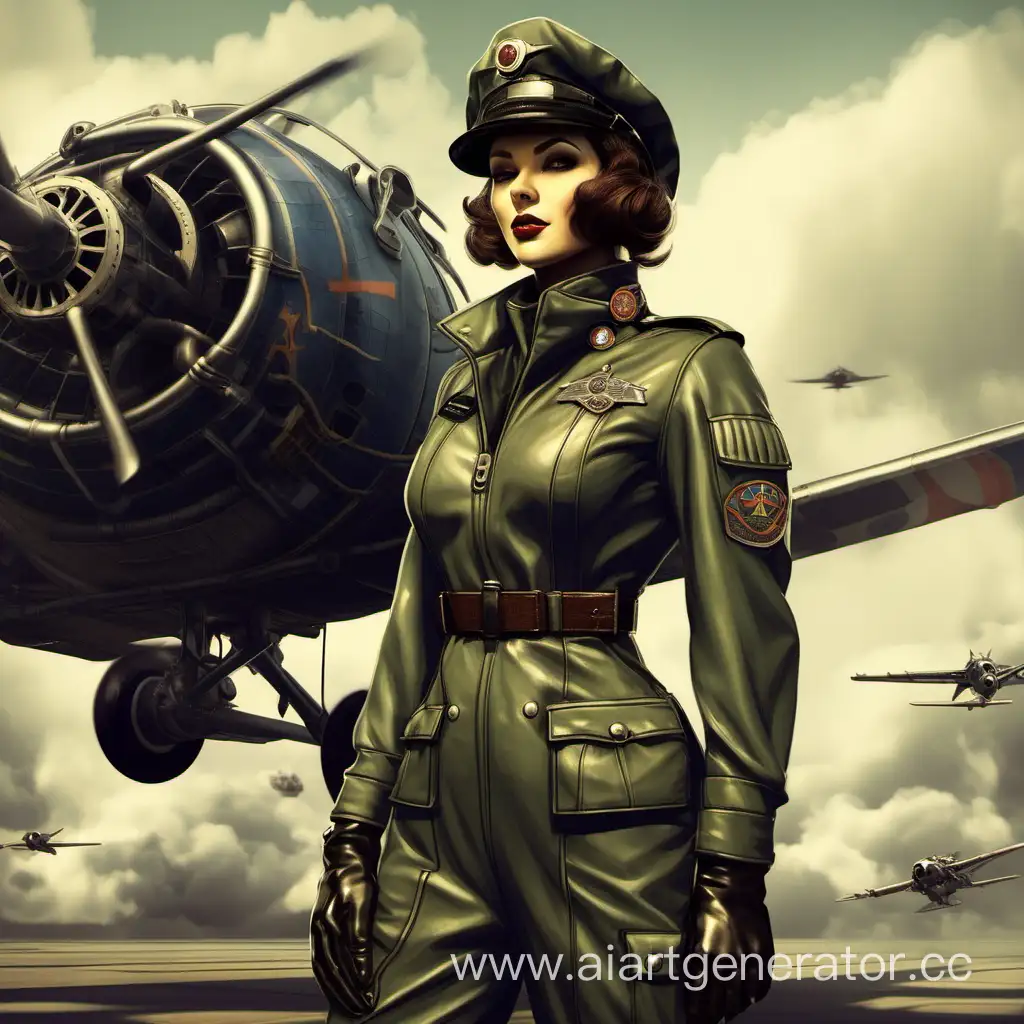 Dieselpunk-Flight-Officer-in-Stylish-Flight-Suit