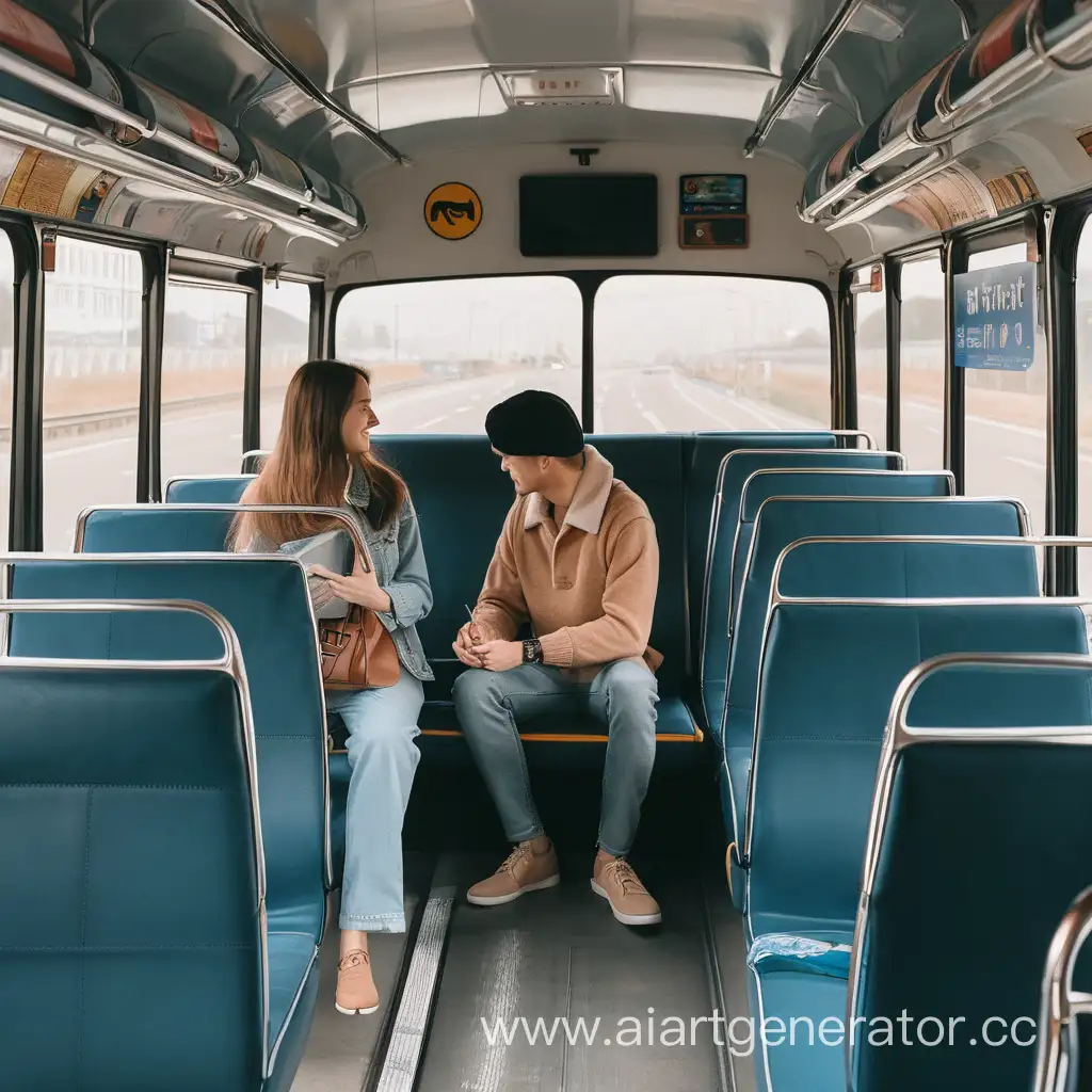 A couple travelling in a bus