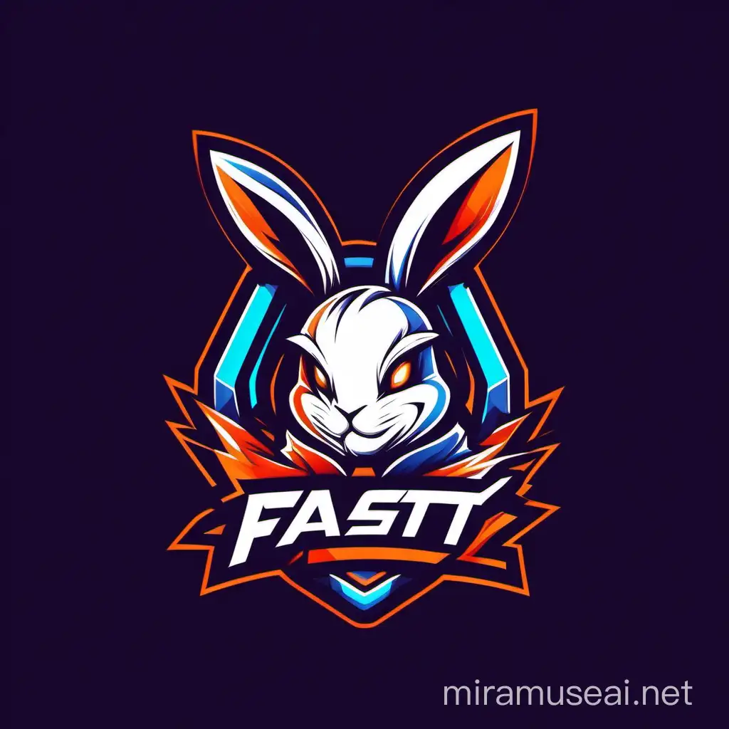 Abstract Style Rabbit Mascot in Fast Esports Action