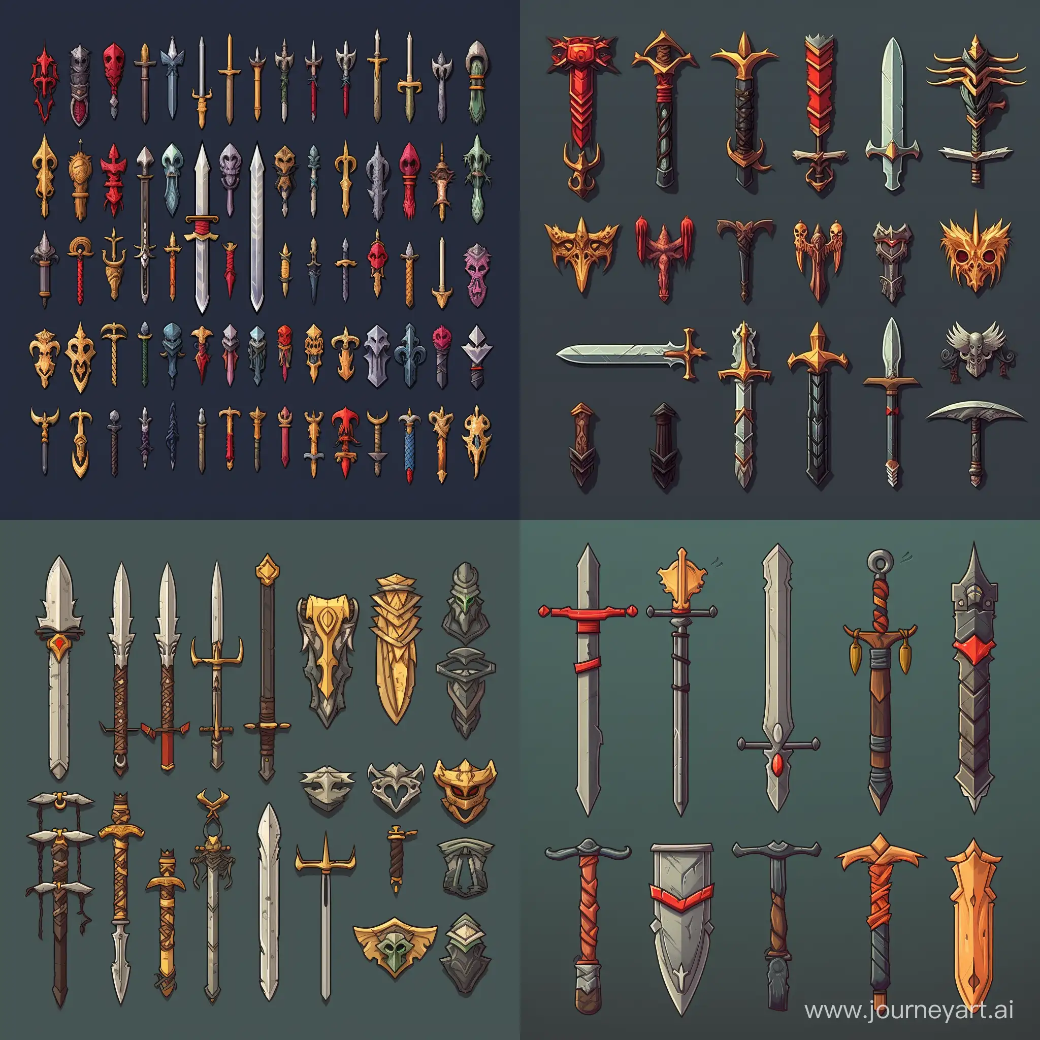 pixel art , item icons, swords