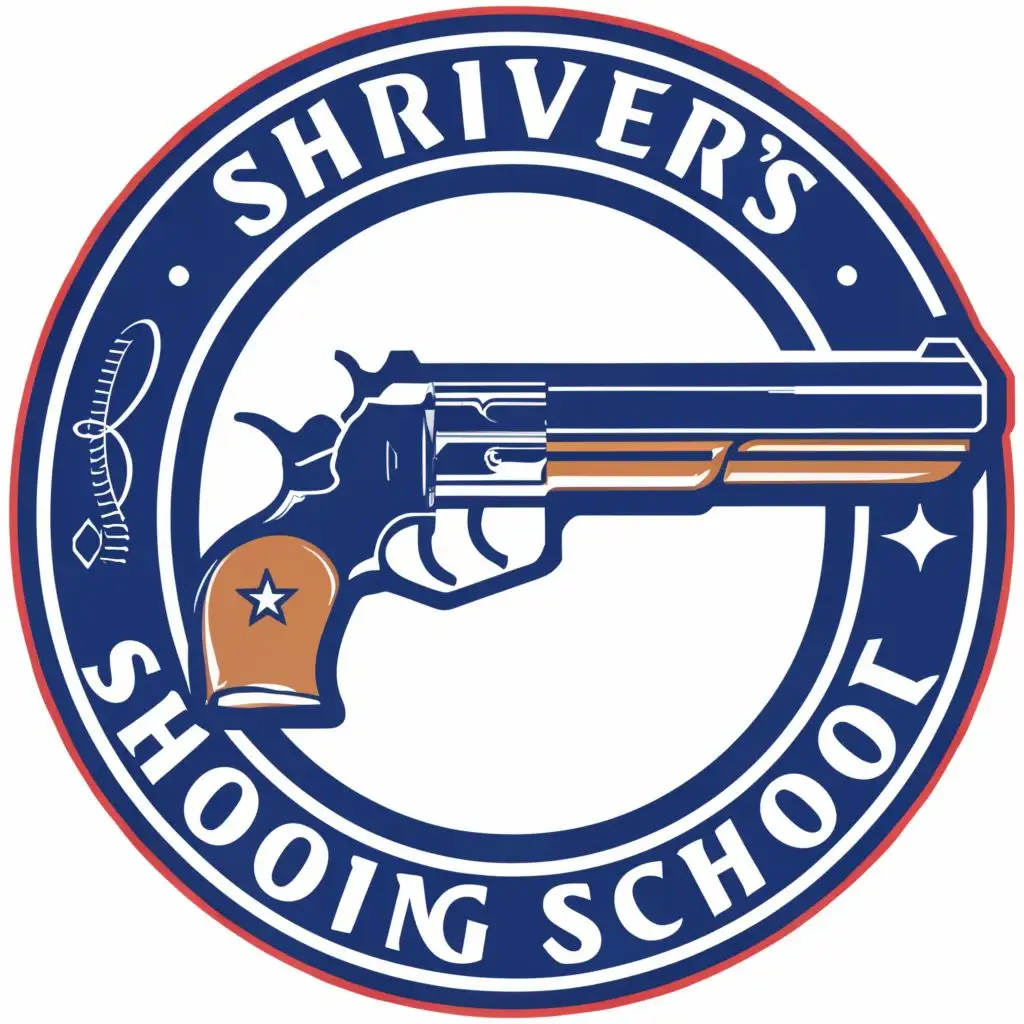 LOGO-Design-For-Shrivers-Shooting-School-Modern-Pistol-Illustration-with-Distinct-Typography-for-Education-Industry