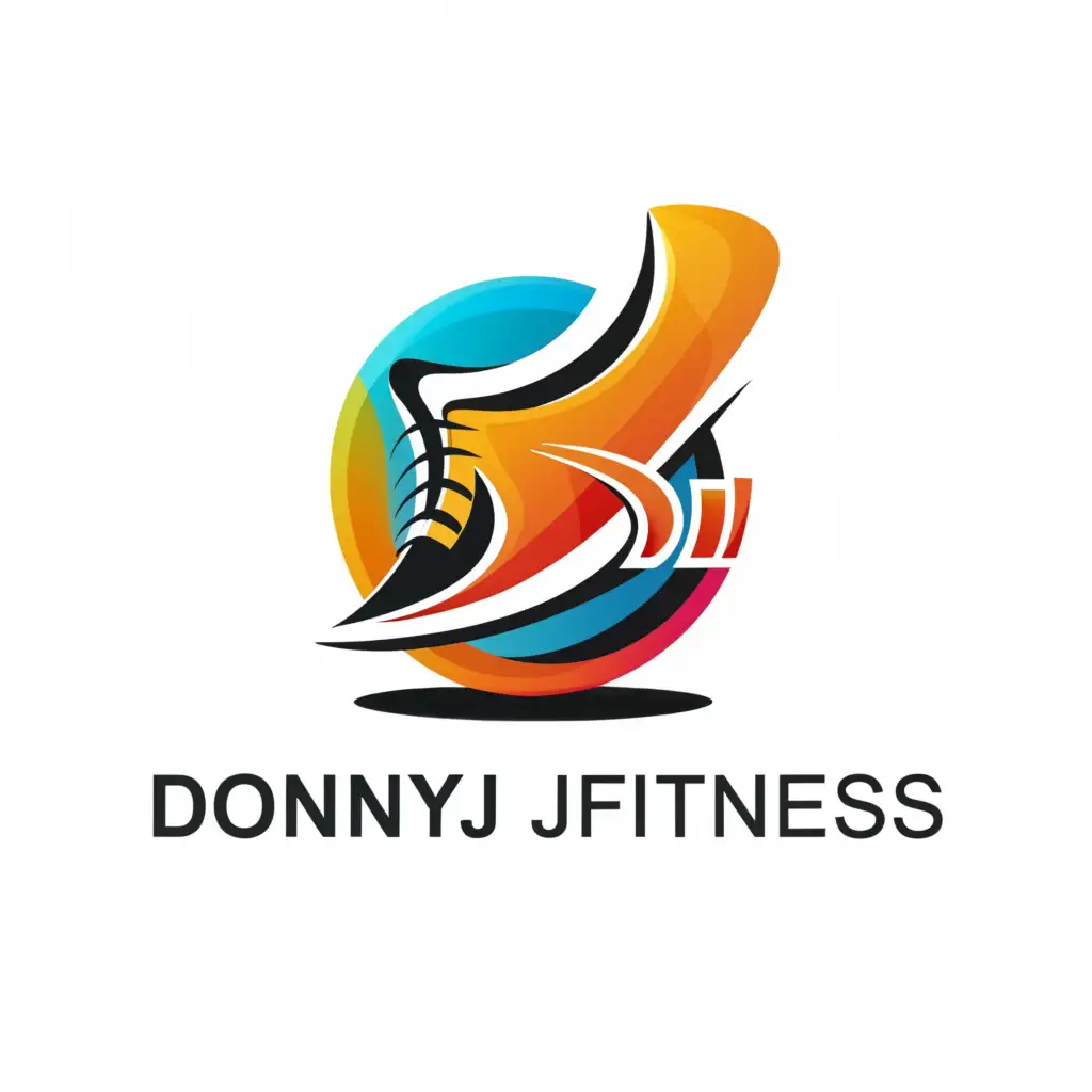 a logo design,with the text "DONNY JFITNESS", main symbol:this logo It should be modern, yet communicate a clear relationship with running.,Moderate,clear background