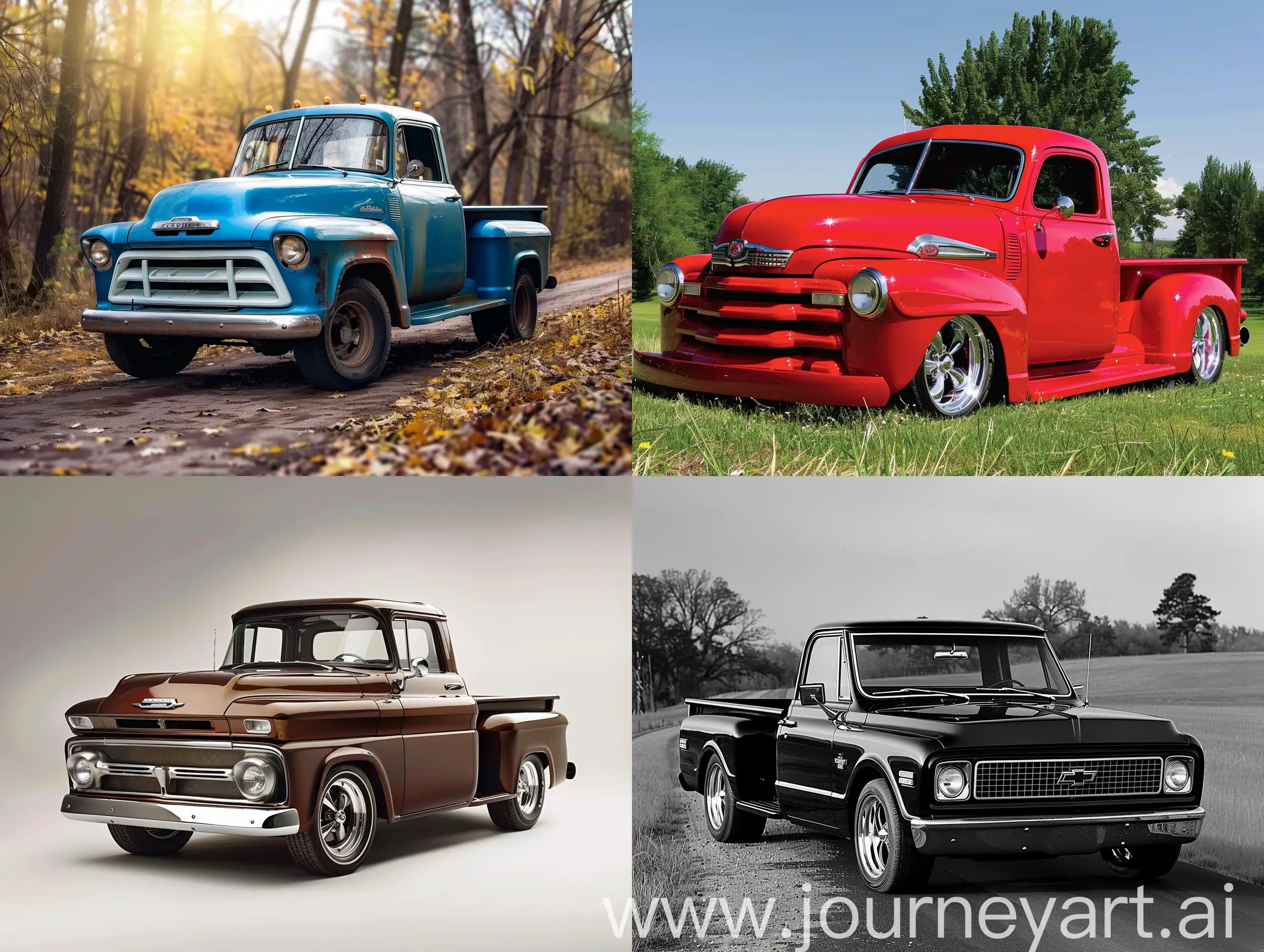 Vintage-Pickup-Truck-Parked-in-Countryside-Landscape