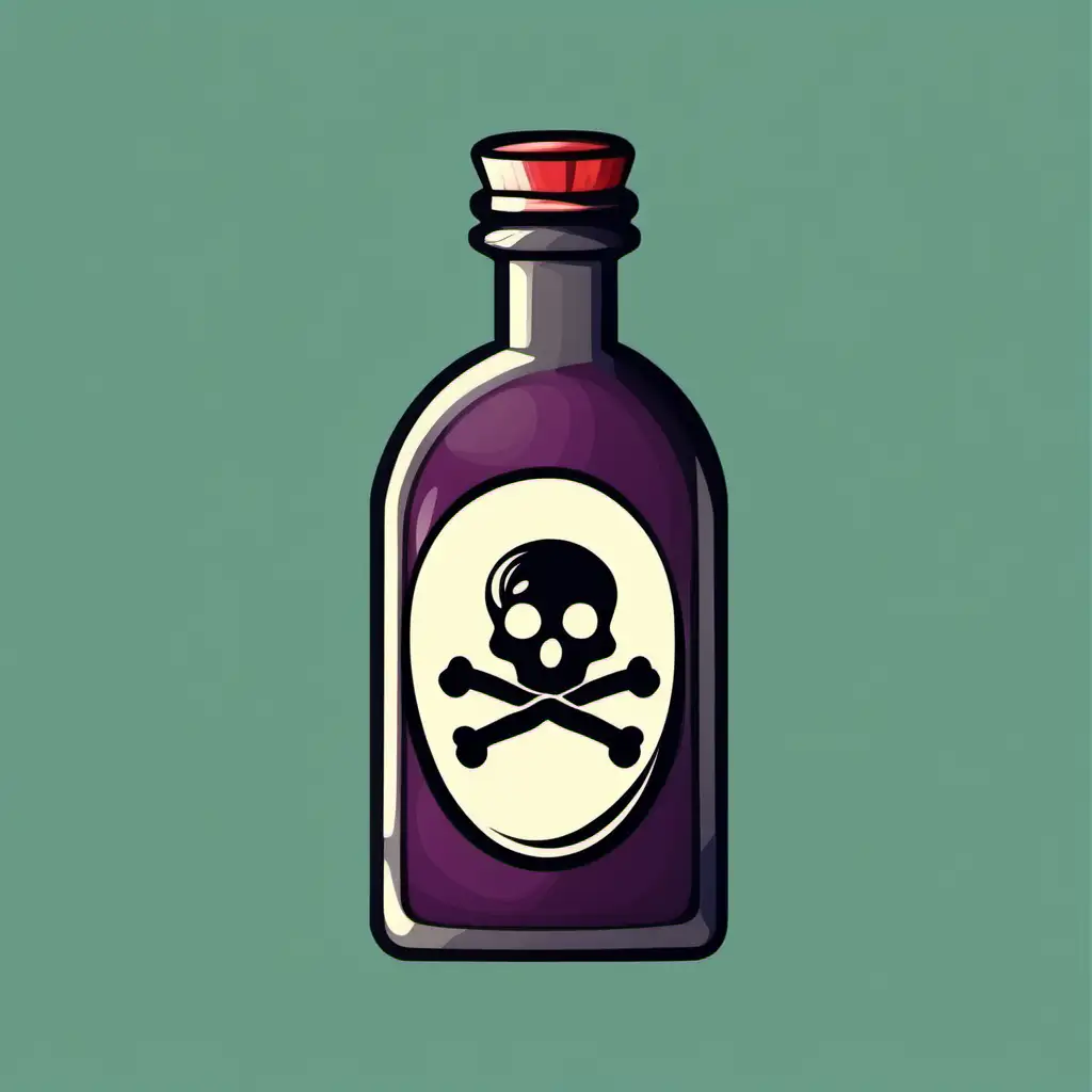 Cartoon Poison Bottle Illustration