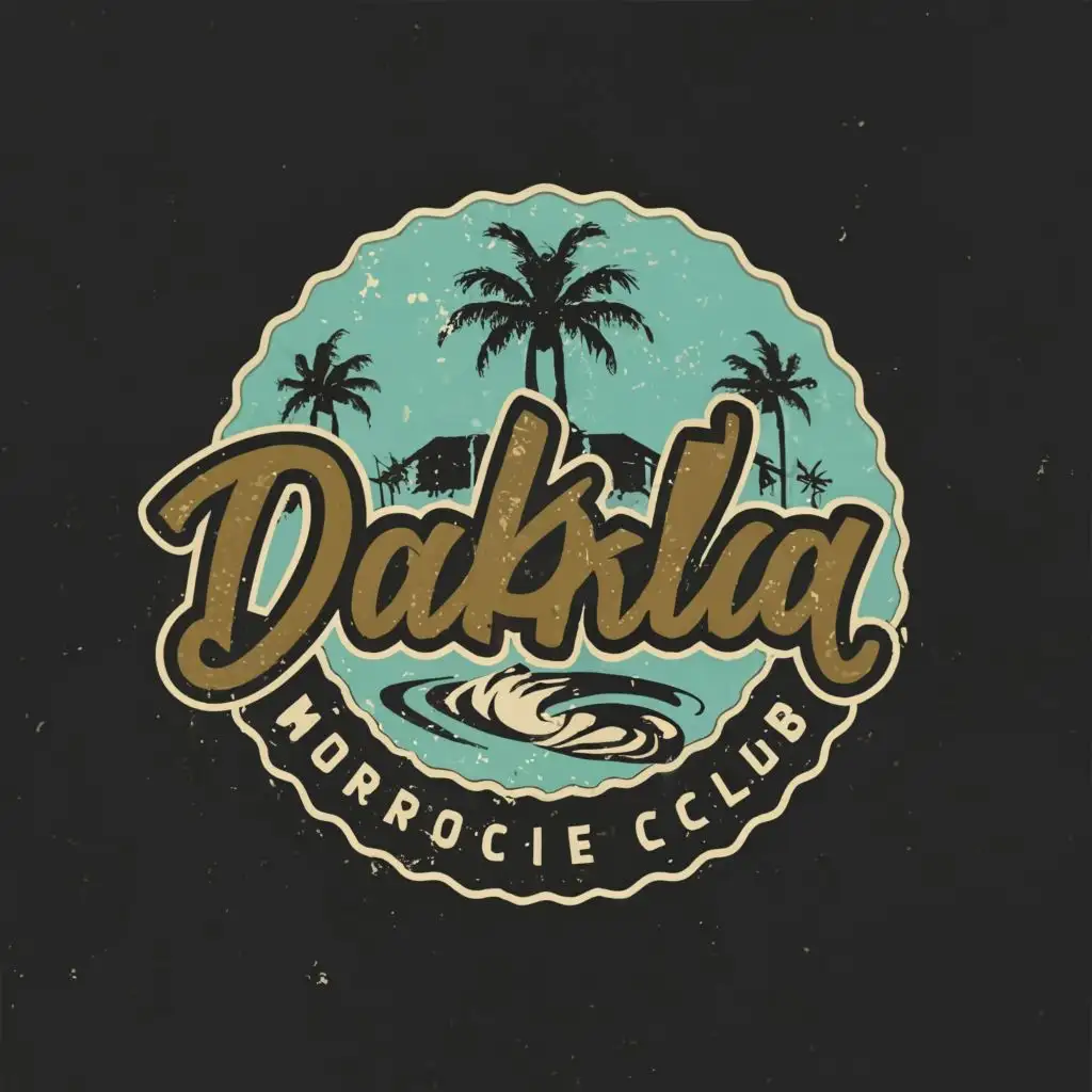 logo, dakhla extreme sports, with the text "Morocco surf club", typography
