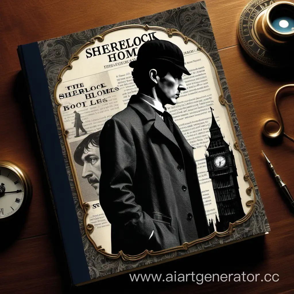 collage art cover book about sharlock holmes