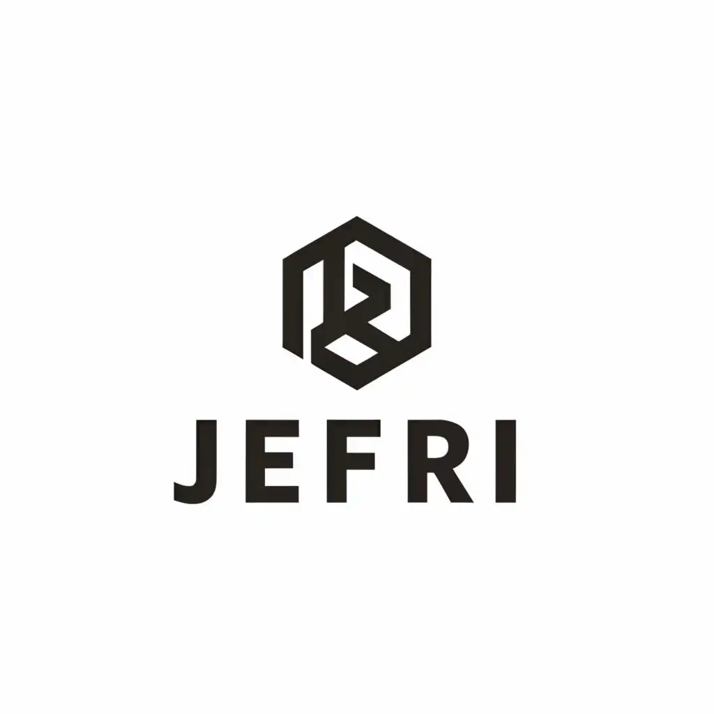 a logo design,with the text "Jefri", main symbol:black and white,Moderate,clear background