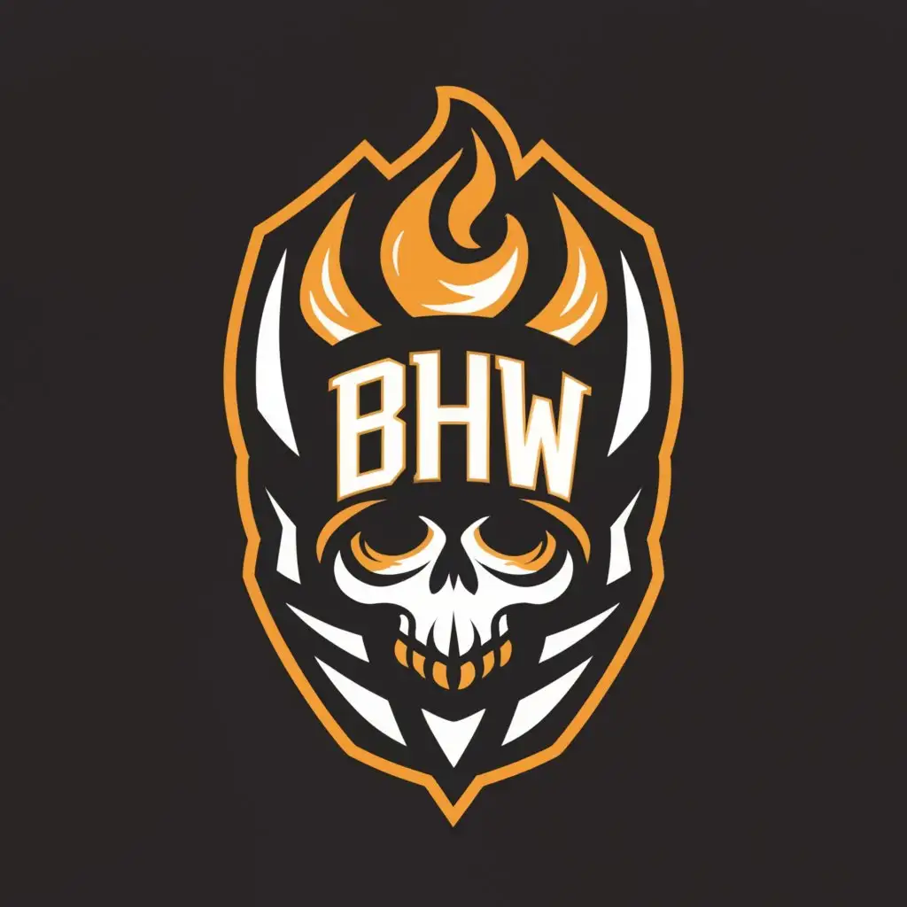 LOGO-Design-For-BHW-Powerful-Flaming-Skull-Symbolizes-Strength-and-Dynamism
