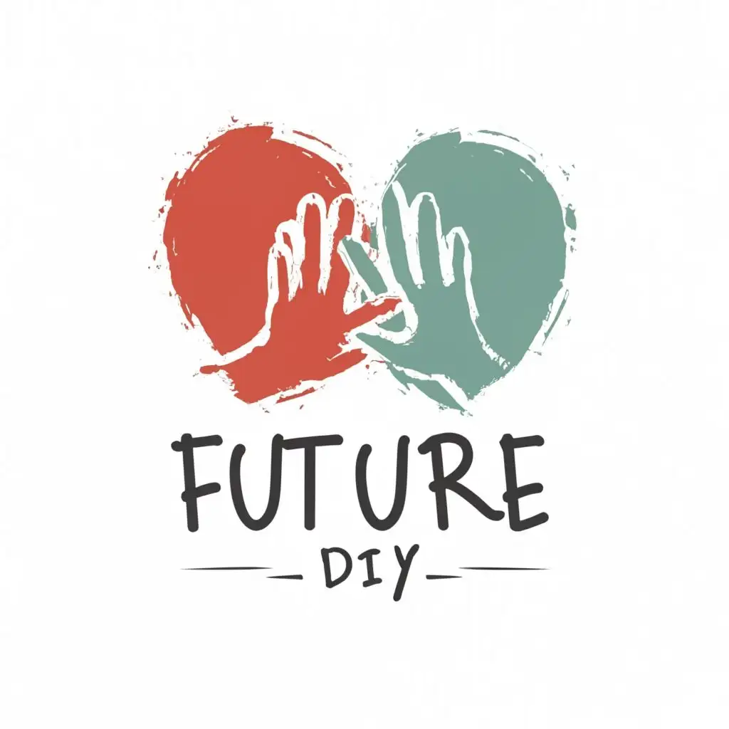 a logo design,with the text "future", main symbol:hands heart with smear of paint diy,Moderate,be used in Nonprofit industry,clear background