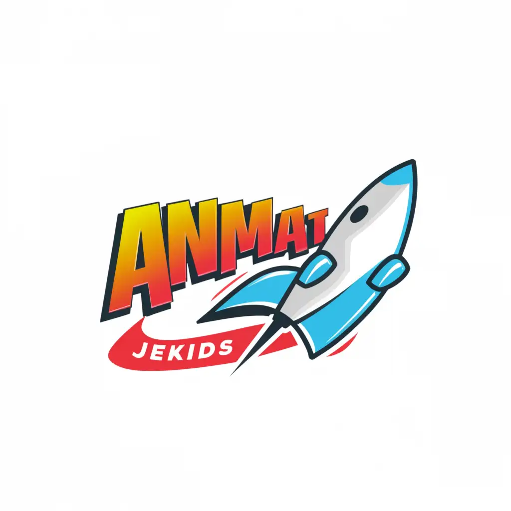 a logo design,with the text "AnimaJet", main symbol:The animation club JETKiDS,Moderate,be used in Entertainment industry,clear background