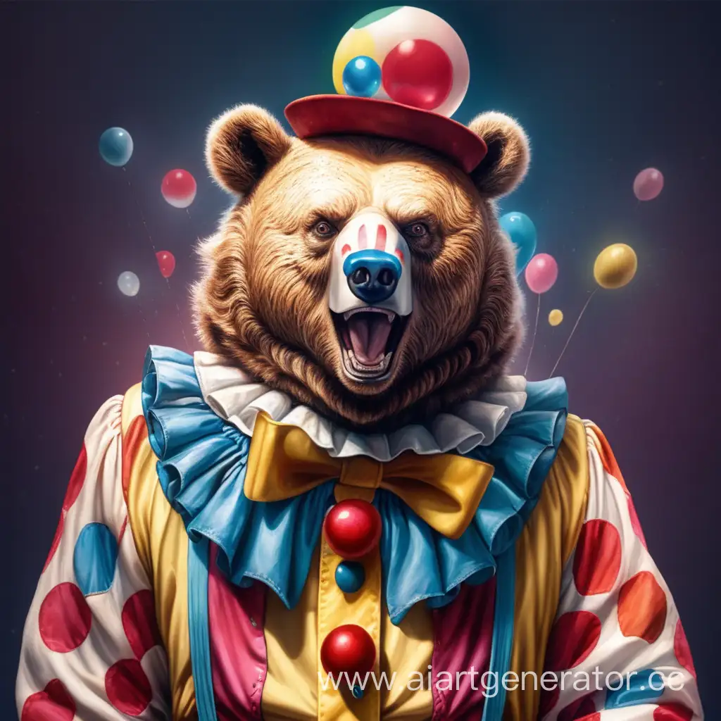 Playful-Bear-Embraces-the-Role-of-a-Cheerful-Clown