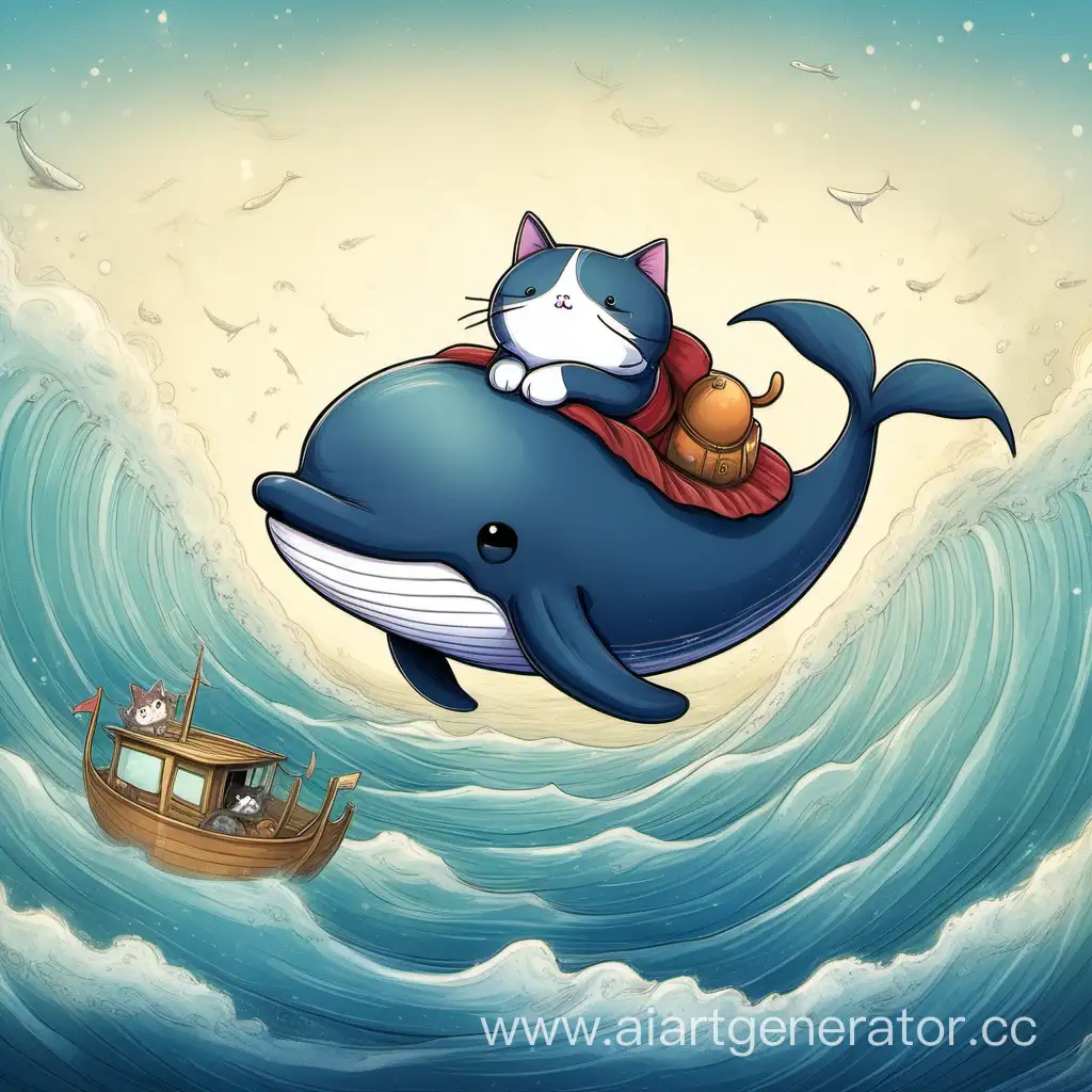 Кот едет на ките