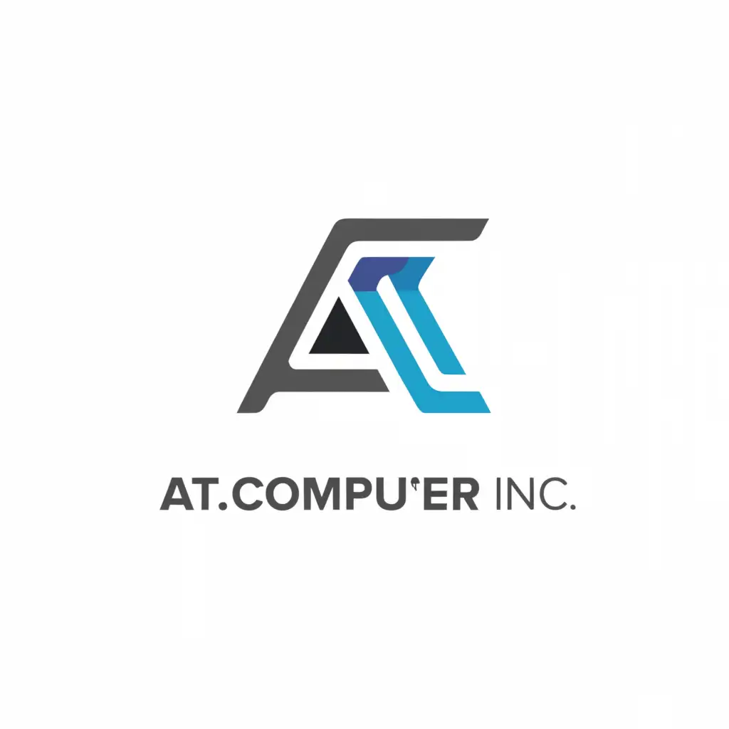 a logo design,with the text "Atcomputer inc", main symbol:AT INC,Moderate,be used in Technology industry,clear background