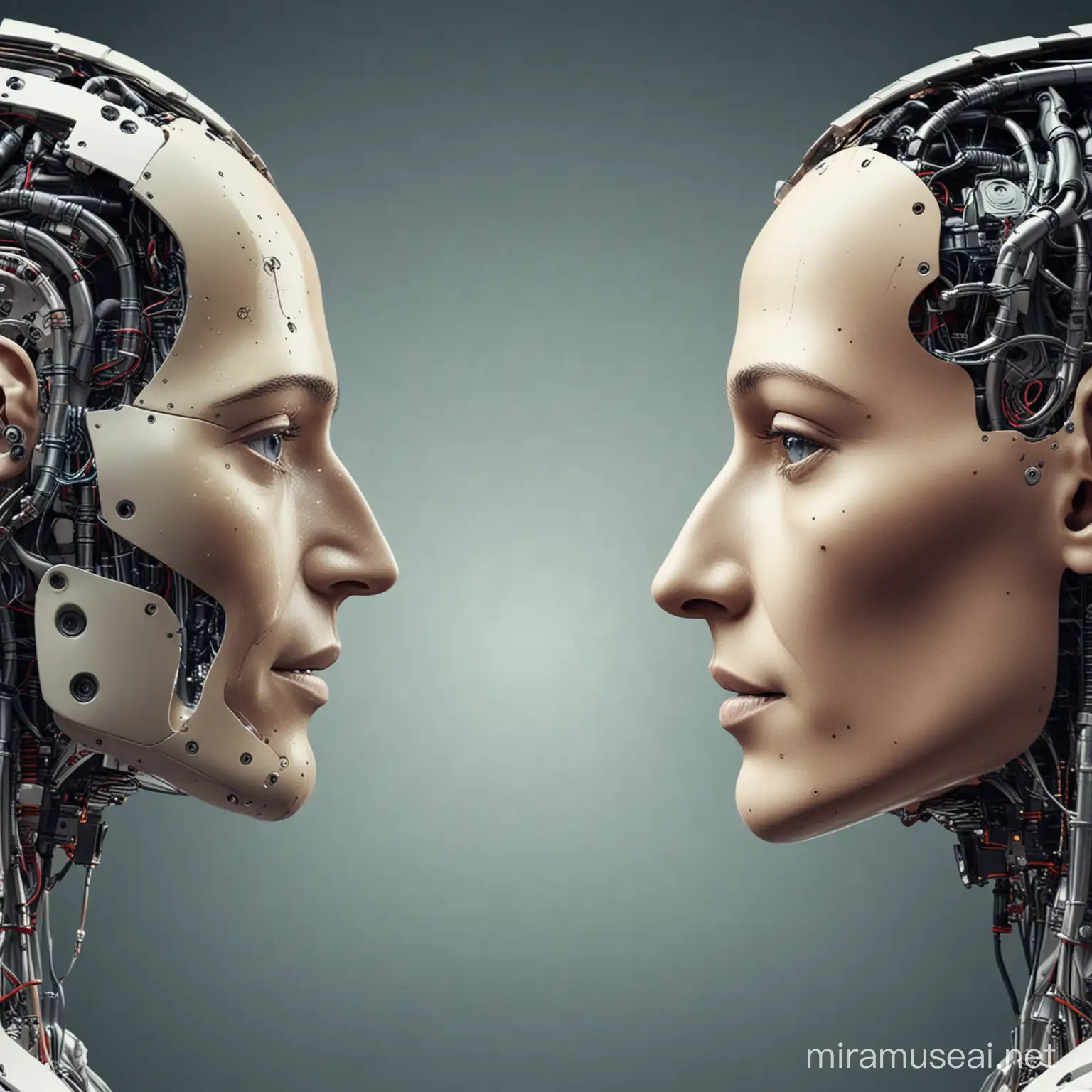 Human vs Artificial Intelligence Showdown A Conceptual Illustration