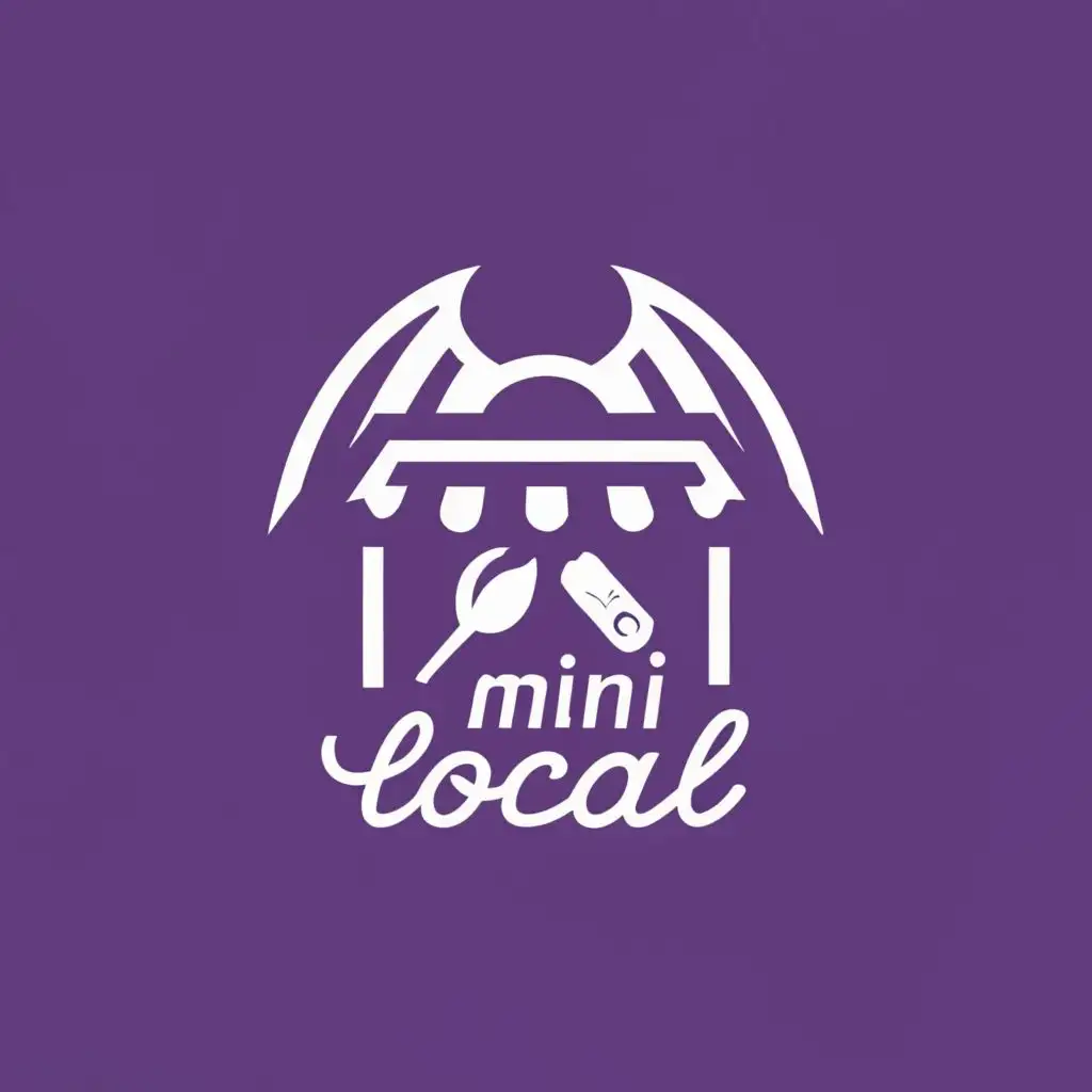 logo, Market Local with wings and mouse arrow, A logo with single color, with the text "Local Mini Market", typography, be used in Retail industry
