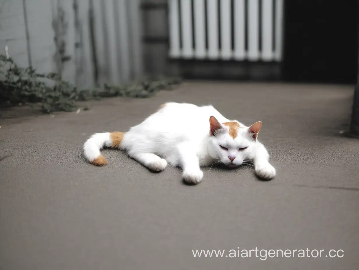 Adorable-Stray-Cat-Seeking-Shelter-in-Rainy-Alley