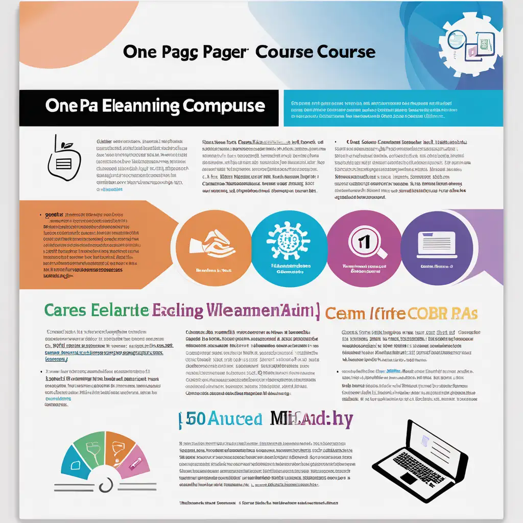 Colored image: One pager Mixed eLearning computer course short