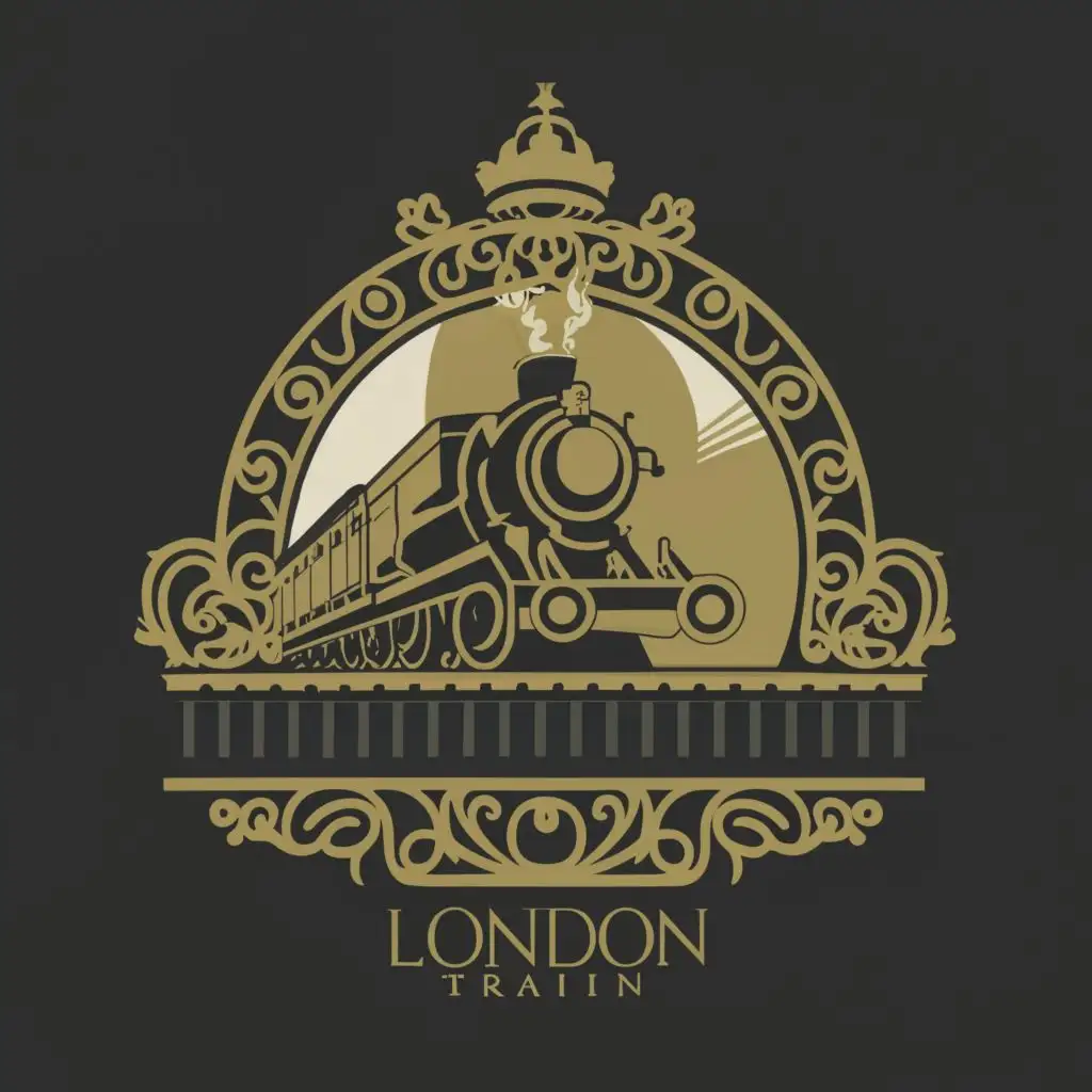 LOGO-Design-For-Luxe-Express-Elegant-Line-Art-Depicting-a-Magical-Train-Station-Ambiance