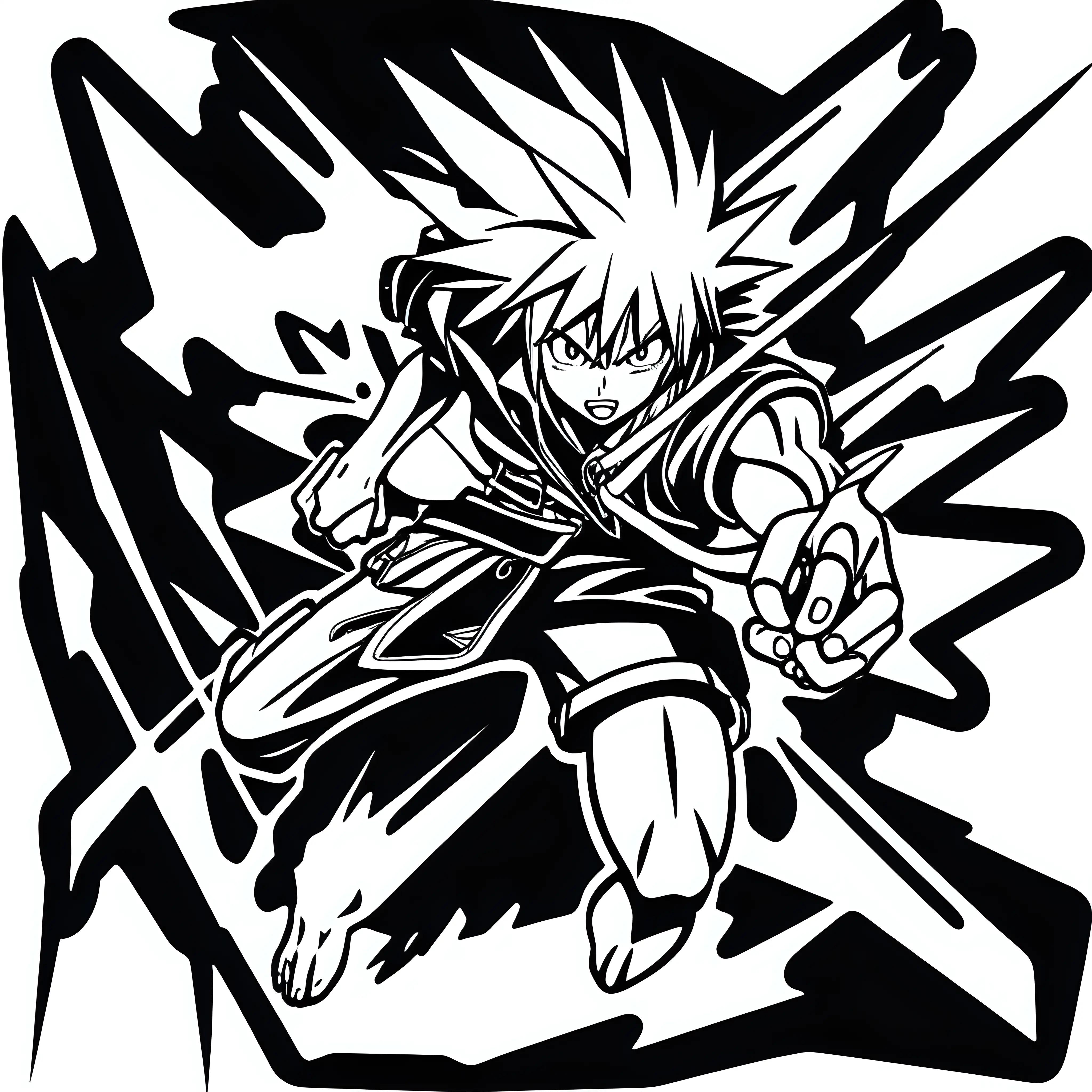 Dynamic Anime Character in Aggressive Attack Stance Vinyl Sticker Art