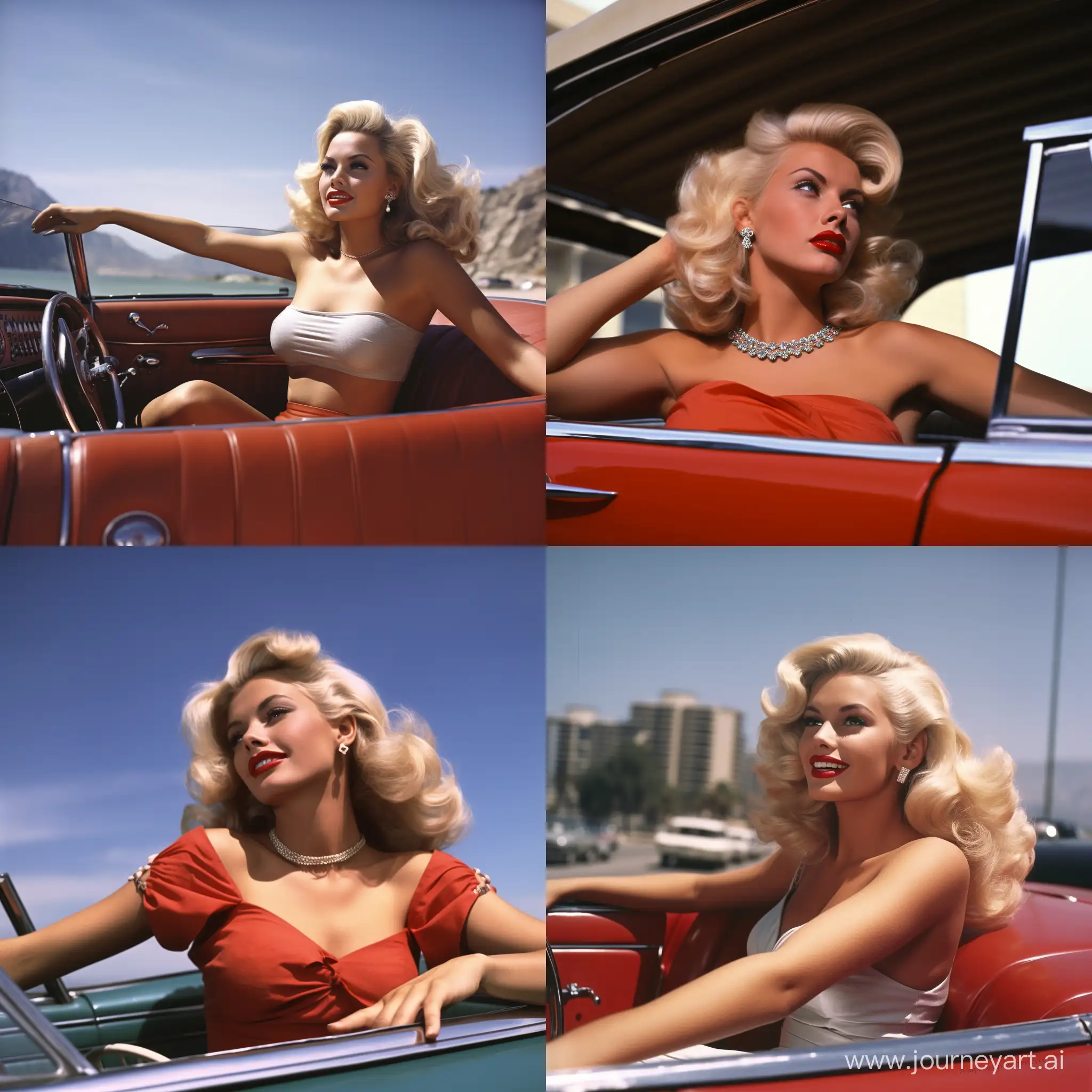 Jayne Mansfield driving a 1952 buick convertable