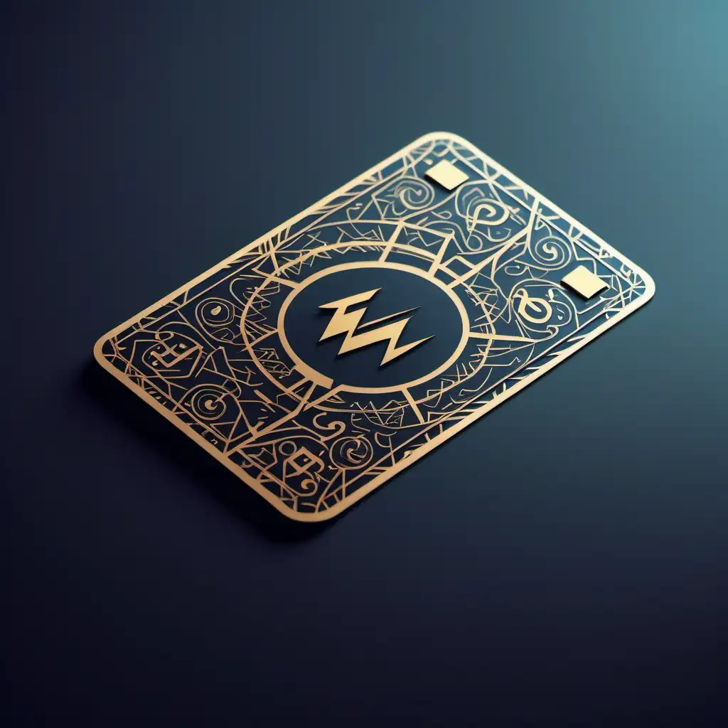 充电卡片 和名片一样大小 上面有电流的符号 卡片配有阿拉伯元素
