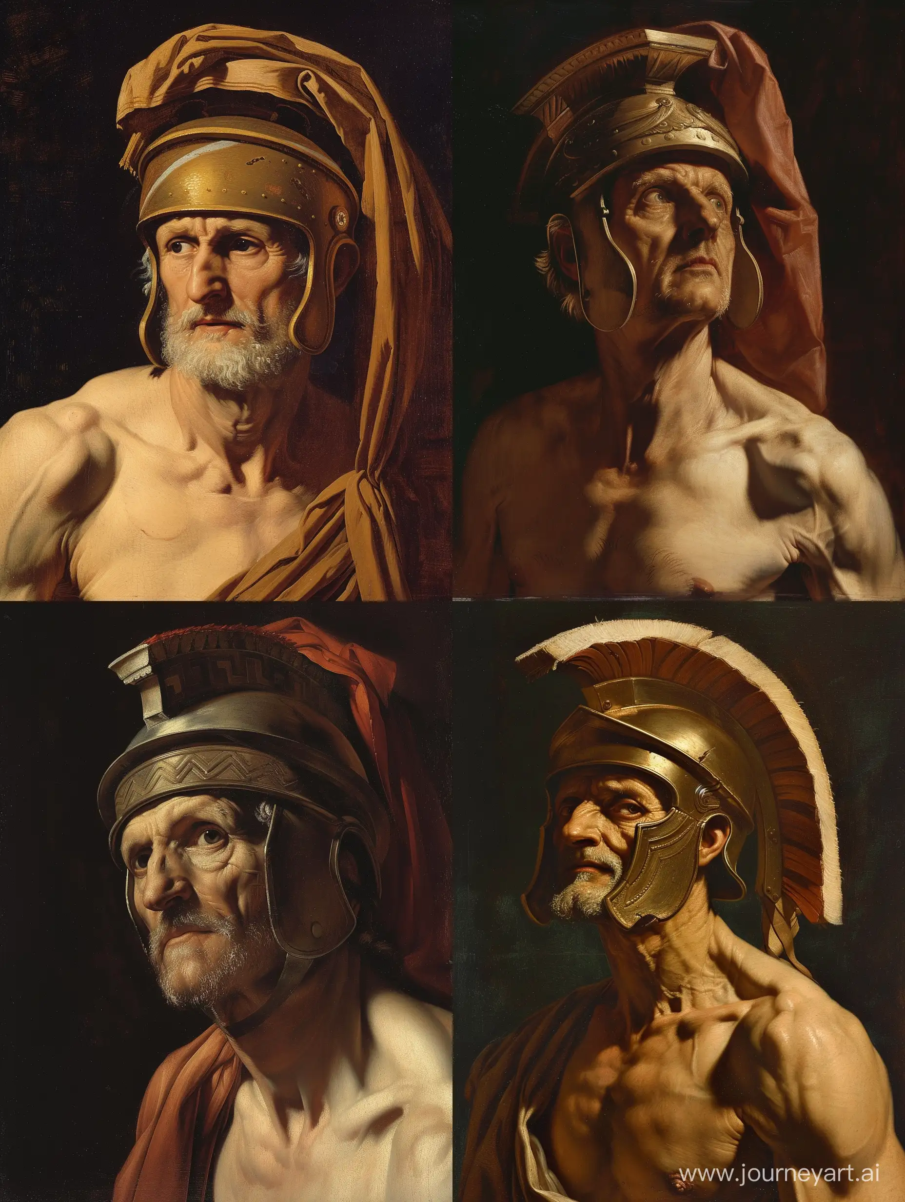 Renaissance-Painting-of-Julius-Caesar-in-Greek-Helmet