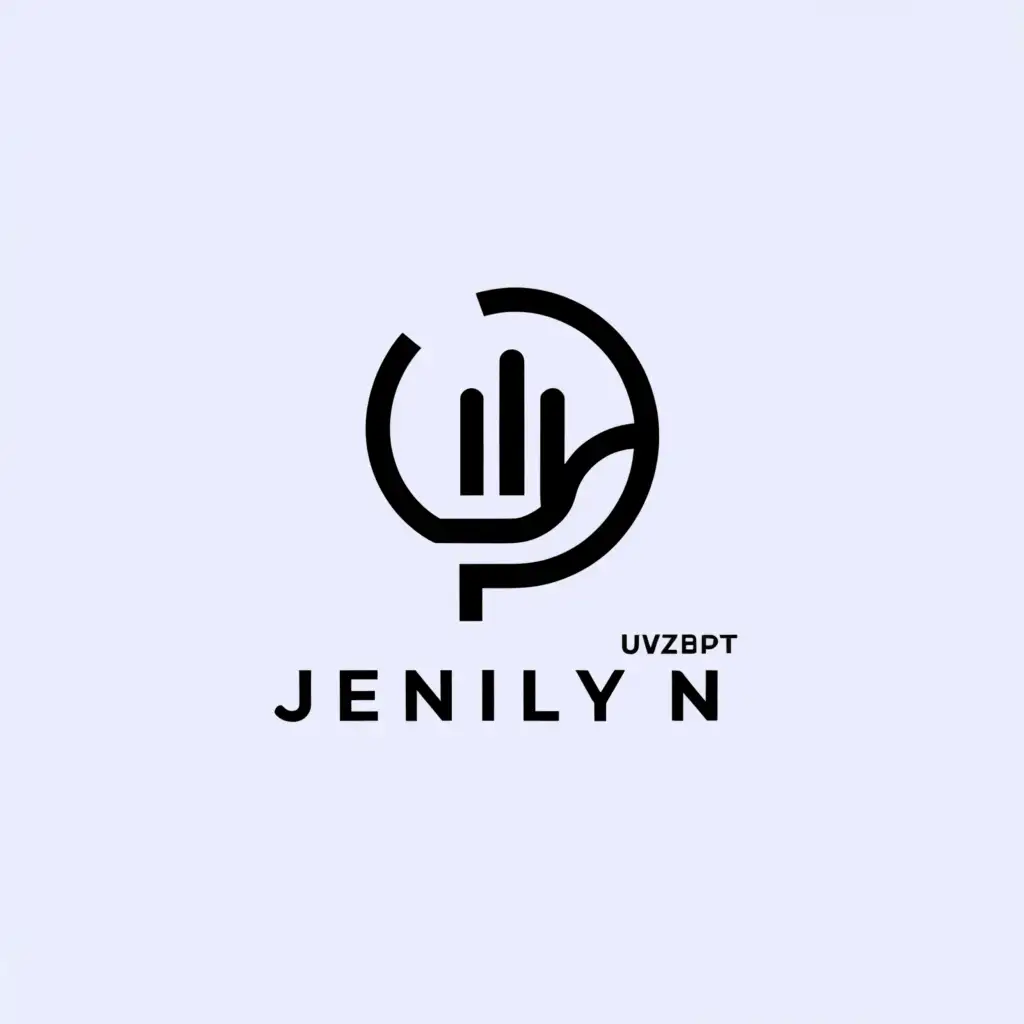 a logo design,with the text "UVZPT - JENILYN", main symbol:HAND,Minimalistic,be used in Technology industry,clear background