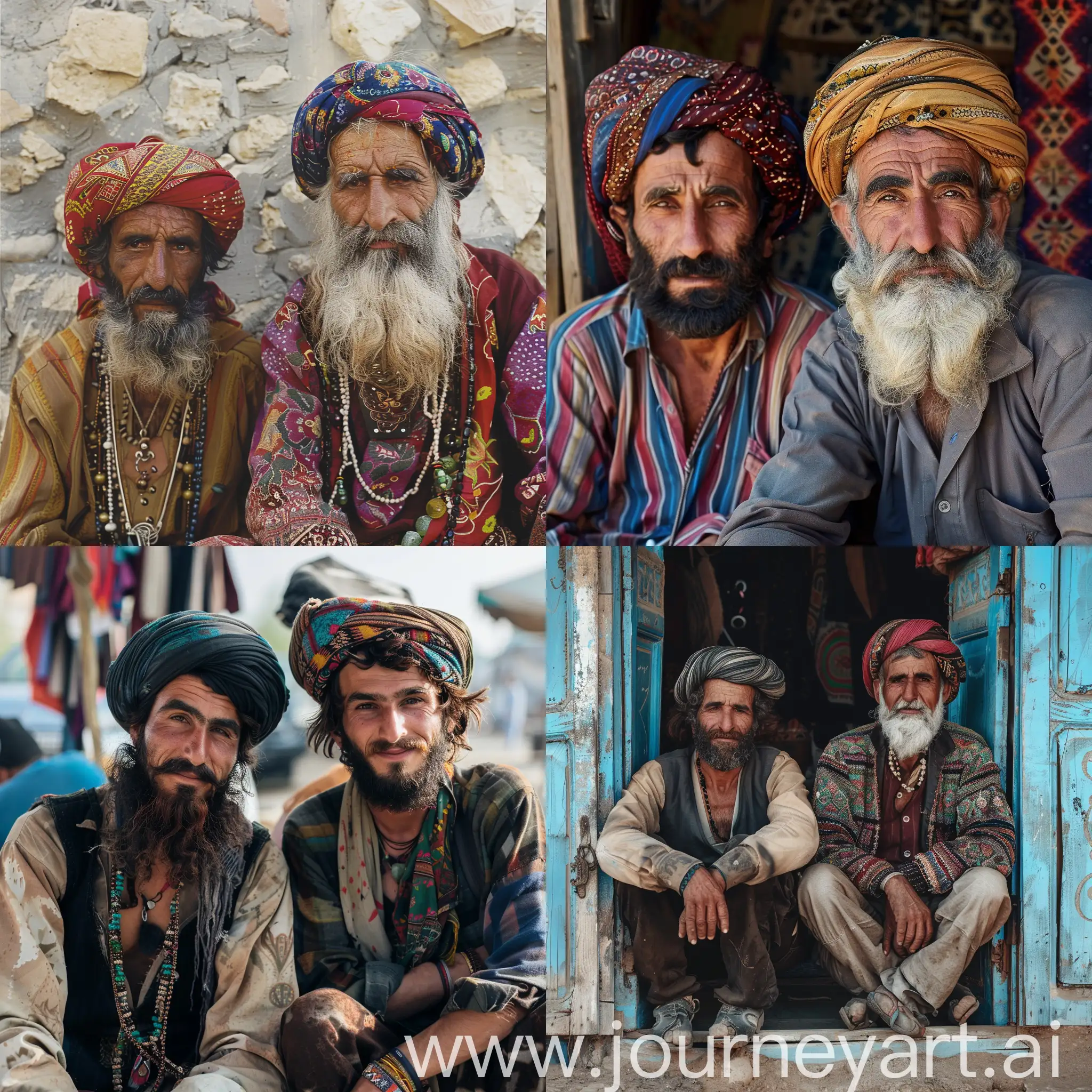 Iranian-Gypsy-Men-Portrait-in-Traditional-Attire