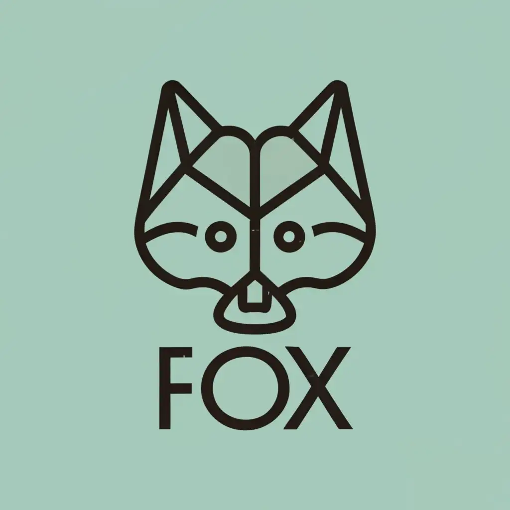 logo, fox outline icon for branding electronic products, with the text "FOX", typography, be used in Technology industry