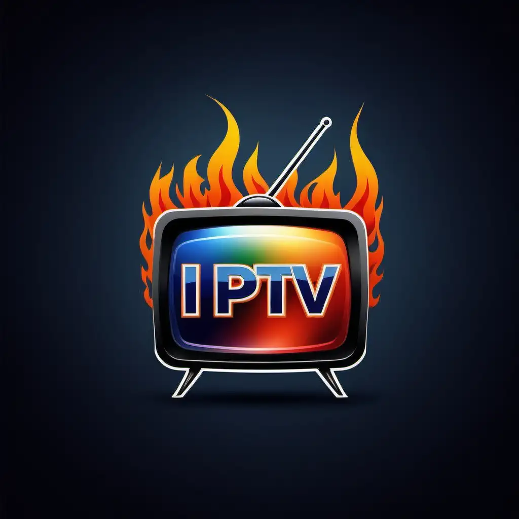 HighQuality IPTV Television Service Logo with Intense Colors and Dynamic Effects
