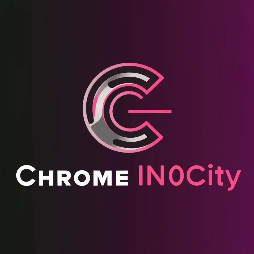 a logo design,with the text "Chrome In10city", main symbol:Chrome, pink,complex,be used in Entertainment industry,clear background