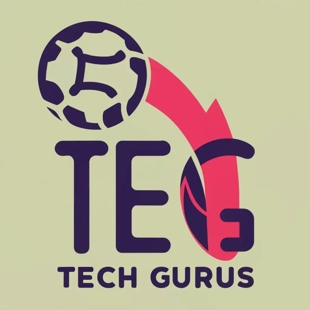 logo, TECHNOLOGY, with the text "TECH GURUS FC", typography, be used in Sports Fitness industry