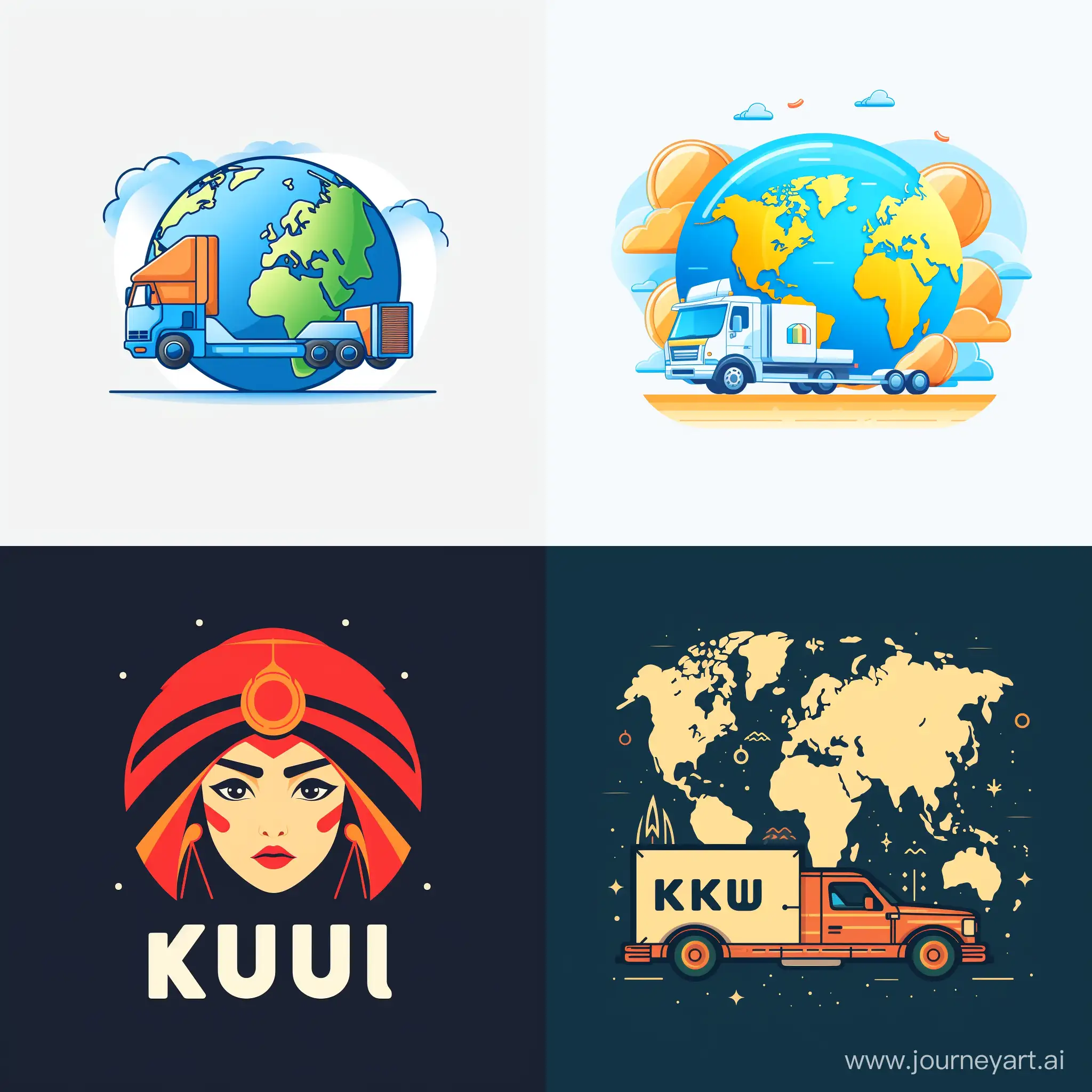логотип для приложения "КУКУ" по доставке товаров в разные страны мира через попутчиков
