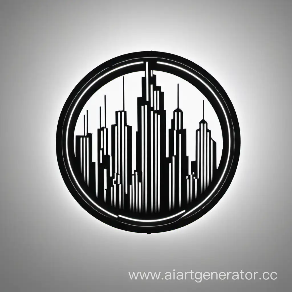 Vibrant-Neon-City-Logo-Circle