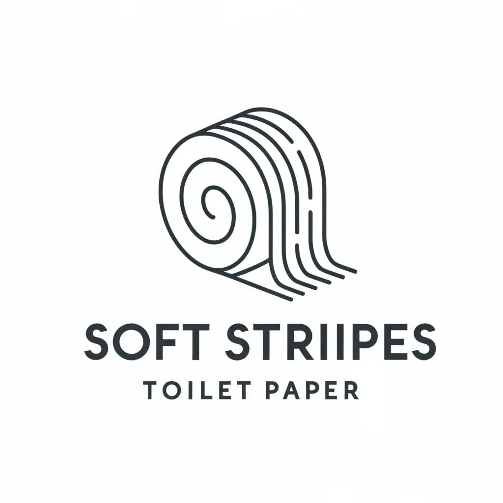 a logo design,with the text "SOFT STRIPES
TOILET PAPER", main symbol:TOILET PAPER,Minimalistic,clear background
