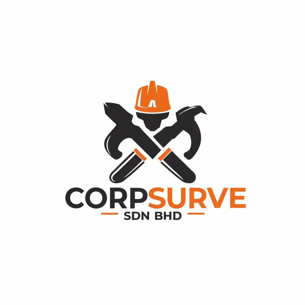 a logo design,with the text "CORPSURVE SDN BHD", main symbol:Construction,Moderate,be used in Construction industry,clear background