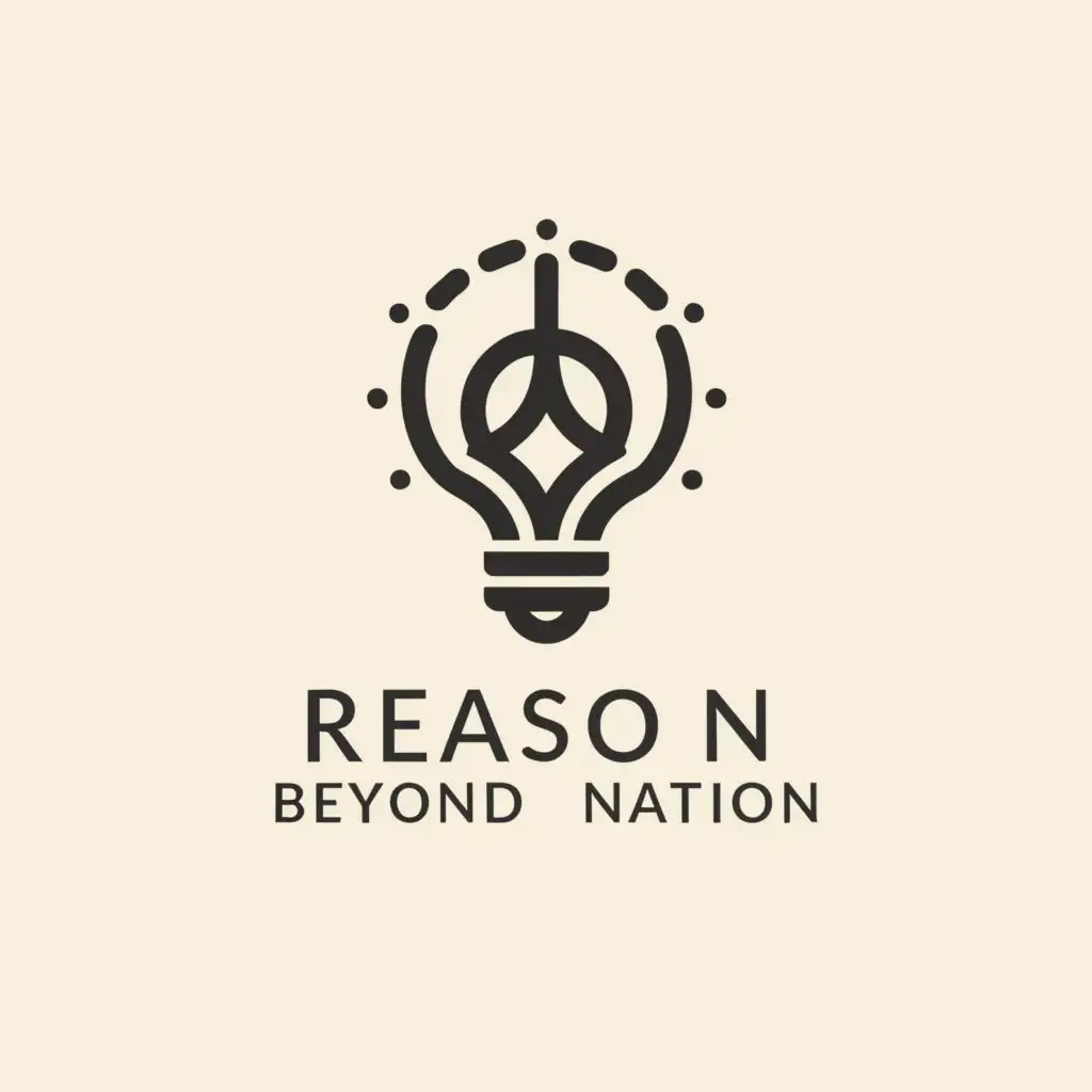 a logo design,with the text "Reason beyond nation", main symbol:light bulb (something like thinking ,knowledge),Minimalistic,be used in Internet industry,clear background