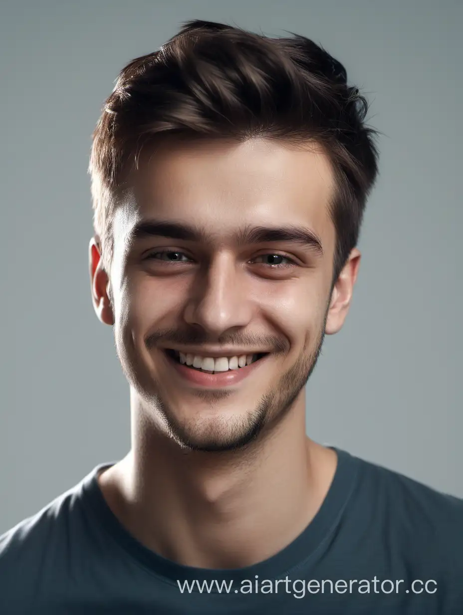 A man, 25 years old, portrait, smiling, alluring, realistic, 4K