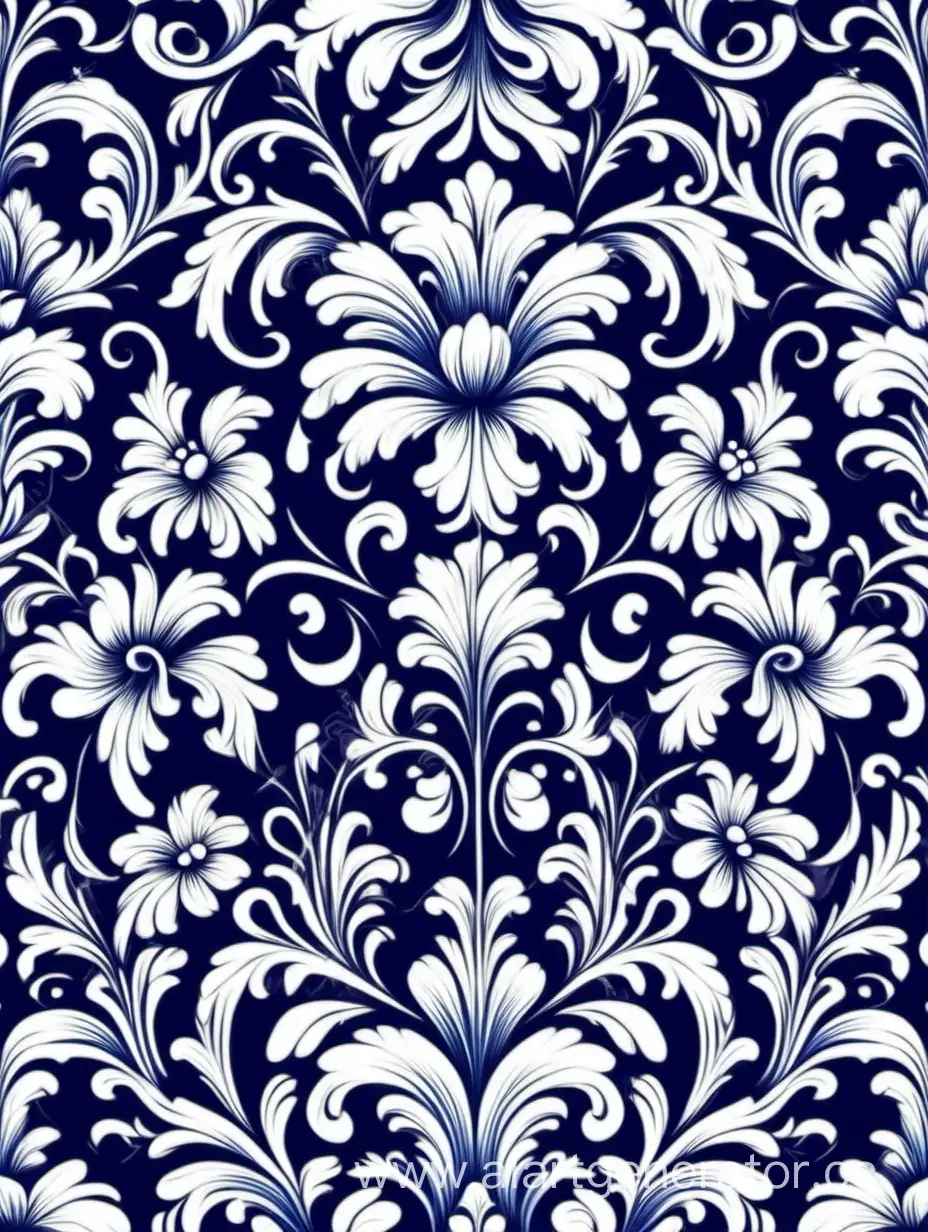Elegant-Baroque-Floral-Pattern-in-White-and-Dark-Blue