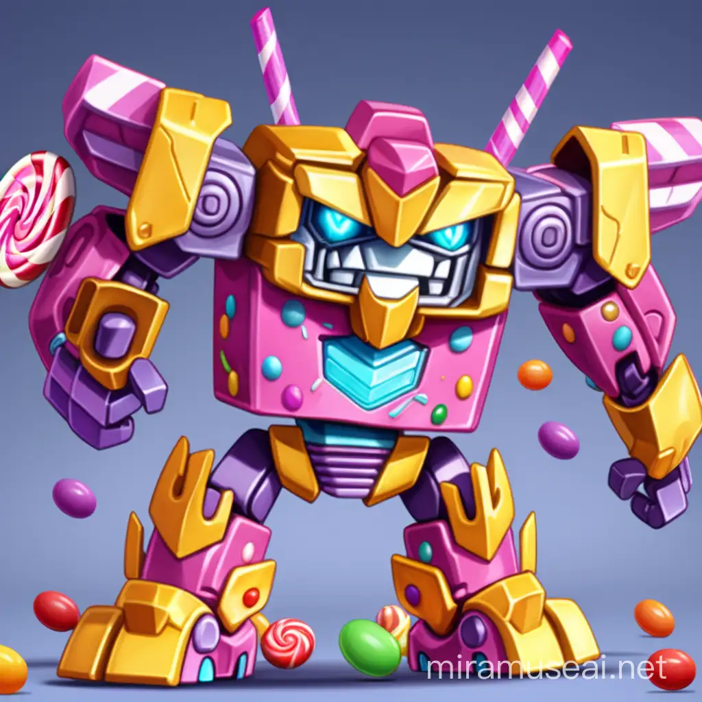 Colorful Candy Transformer Warrior 2D Animation