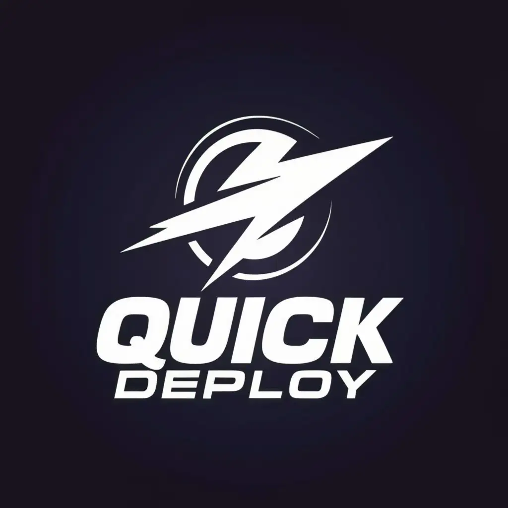 a logo design,with the text "Quick Deploy", main symbol:speed,Moderate,be used in Internet industry,clear background