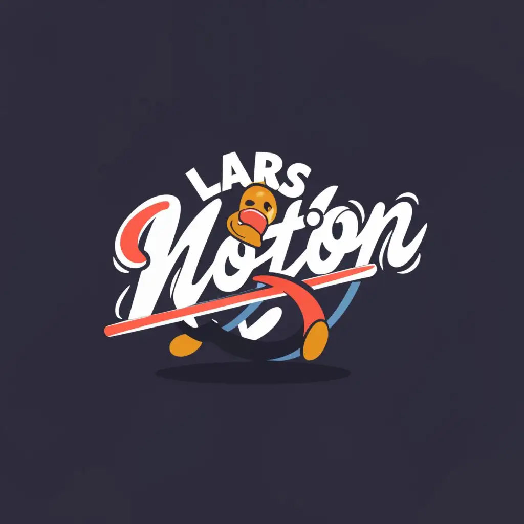 logo, keyframe, stop motion, character., with the text "Lars Motion", typography, be used in Entertainment industry