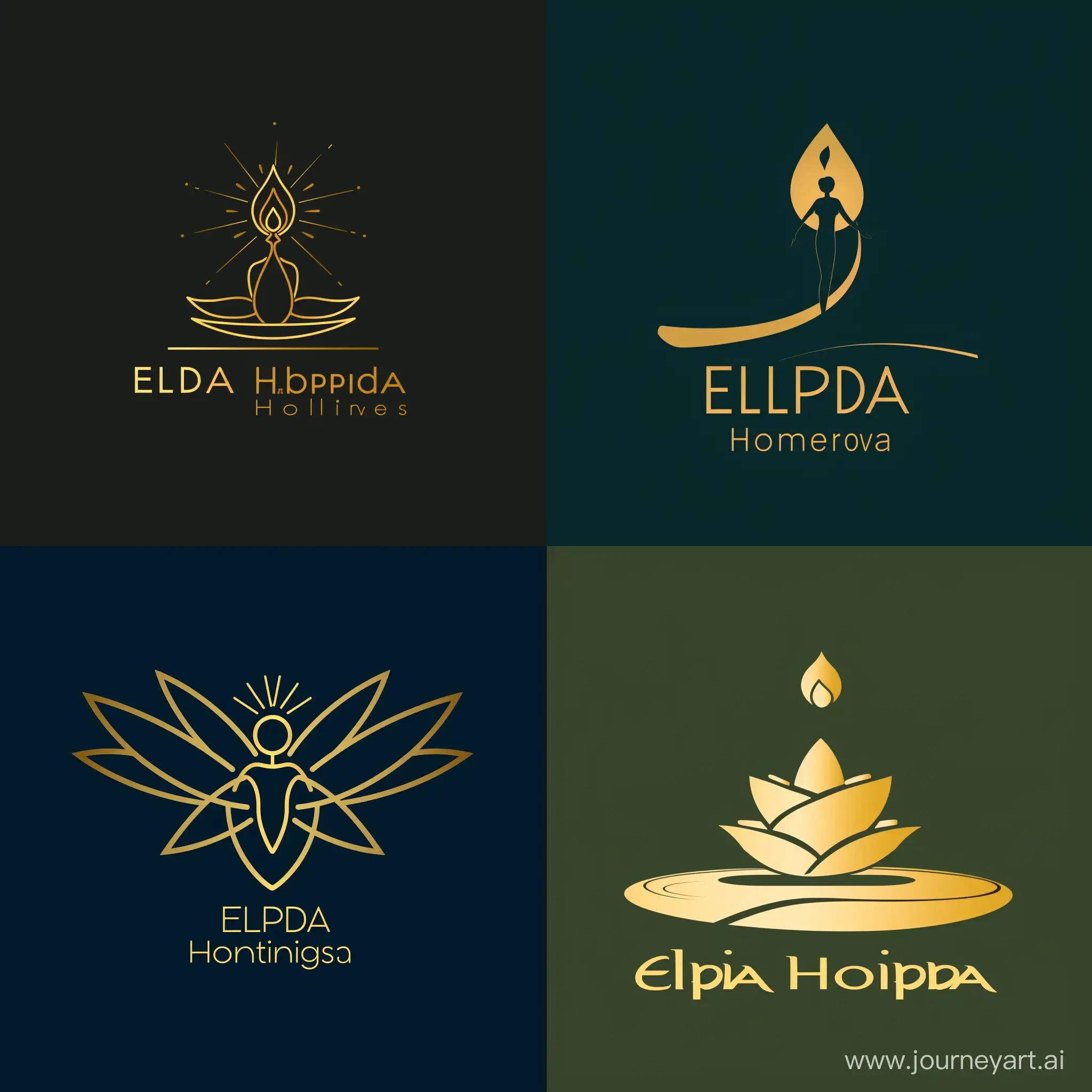 Logo for hotel rental website named "Elpida Holidays". Minimalist, professional, elegant. It should depict hope in symbil
