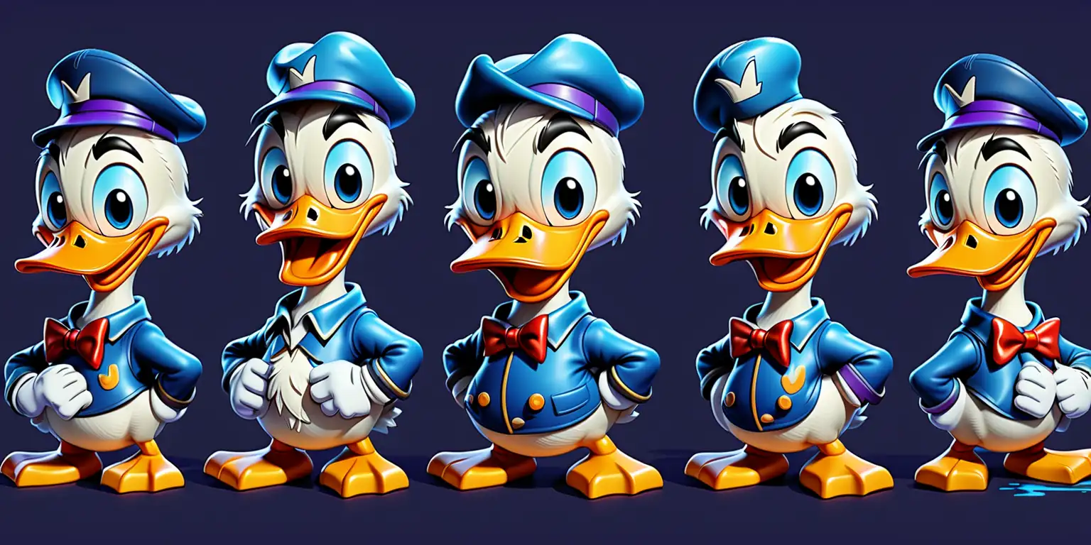 digital painting style twitch emotes of Donald Duck 