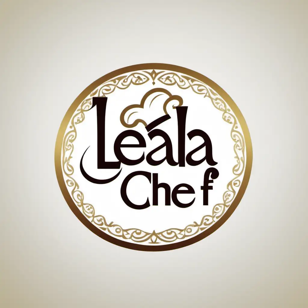 Design a logo for the TV show called "Leila + Chef". The host of this program is a woman. The visual identity of the logo should be derived from Iranian and Islamic art