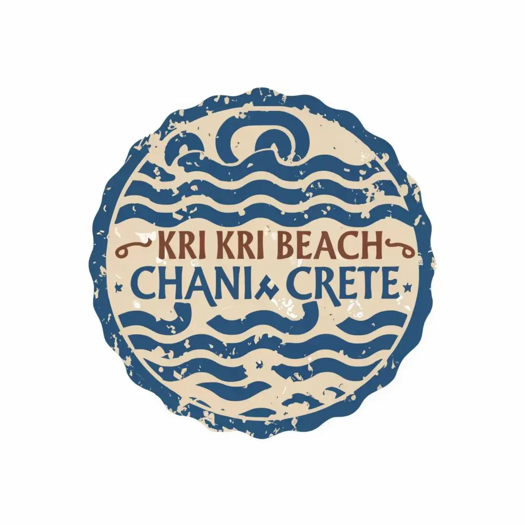 logo, A pattern of "Ancient Greek" waves, with the text "Kri Kri Beach, Chania, Crete", typography, be used in Retail industry