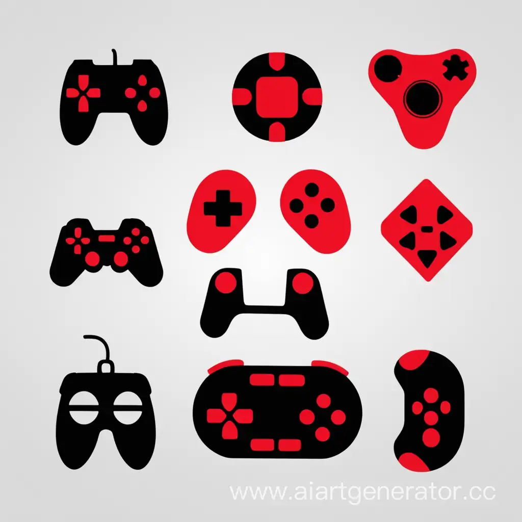 #image gernerate a logo game gamepad symbol color red and black