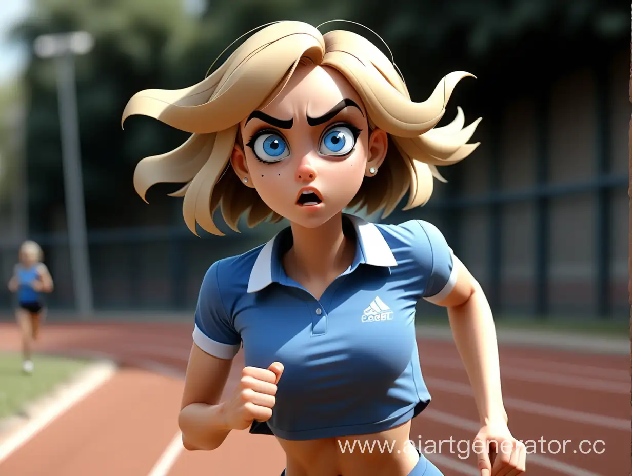 Beautiful-Blonde-Girl-Coach-Running-with-Style