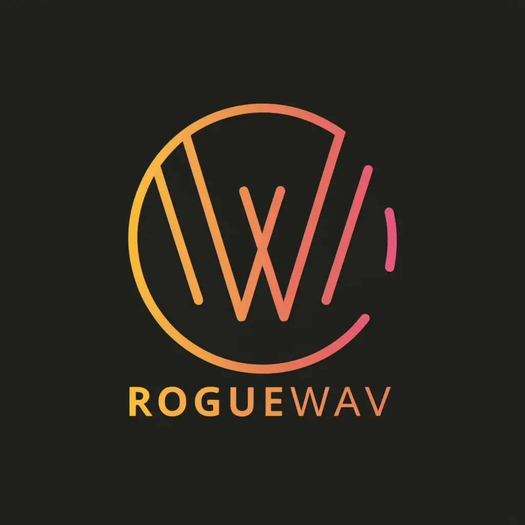 a logo design,with the text "ROGUEWAV", main symbol:Circle,Moderate,clear background