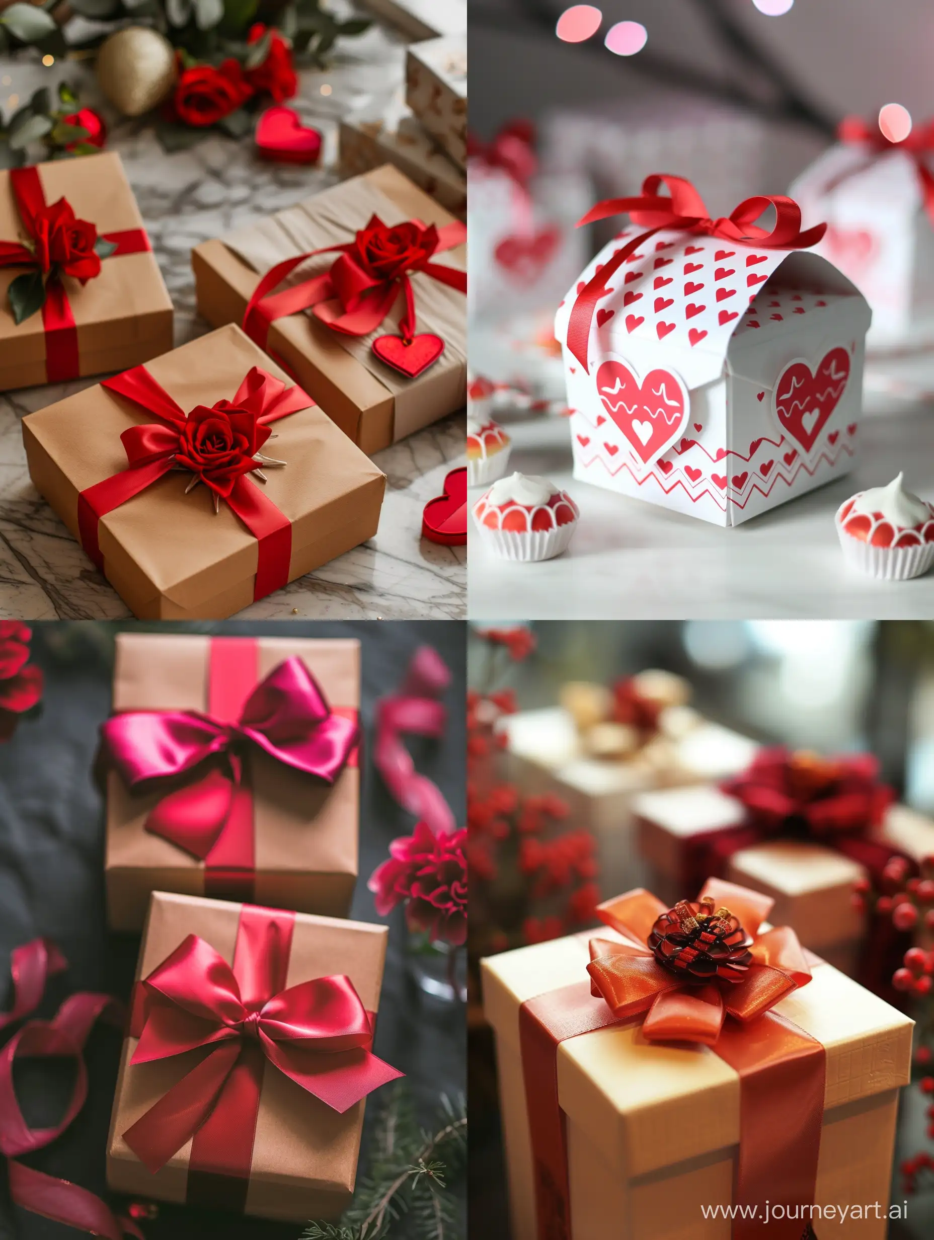 праздничные коробки, подарки, день влюбленных, красиво